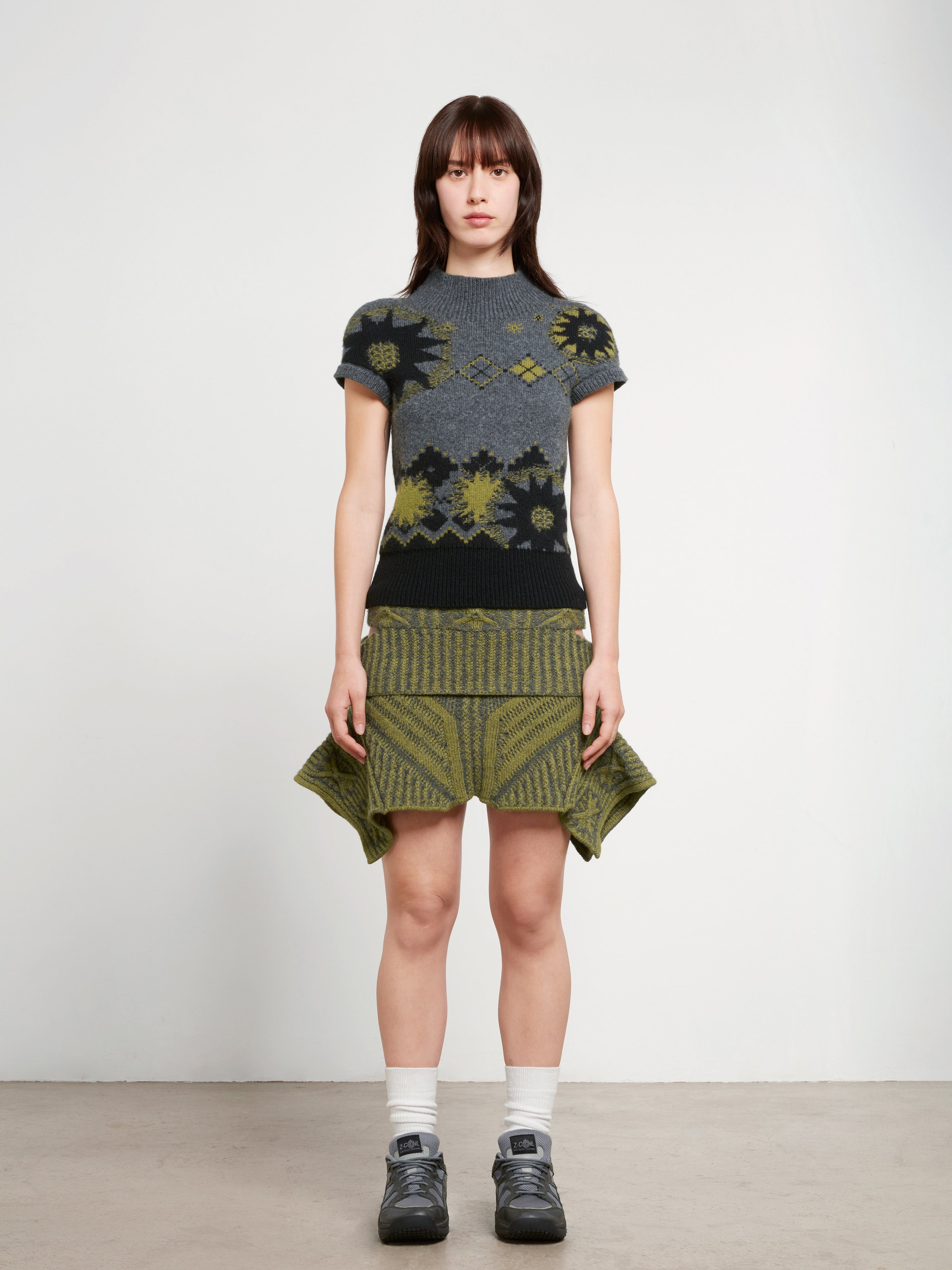 Paolina Russo: Women's Warrior Short Sleeve Top (Grey/Khaki