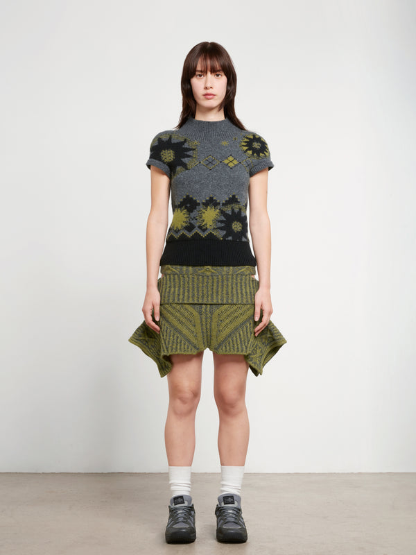 Paolina Russo - Women’s Warrior Short Sleeve Top - (Grey/Khaki)