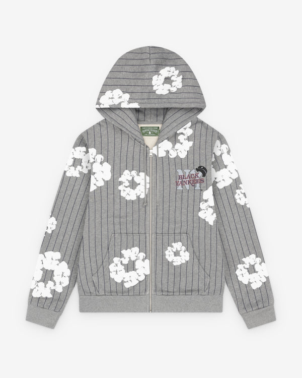 Denim Tears - Pinstripe Wreath Zip Hoodie - (Grey)