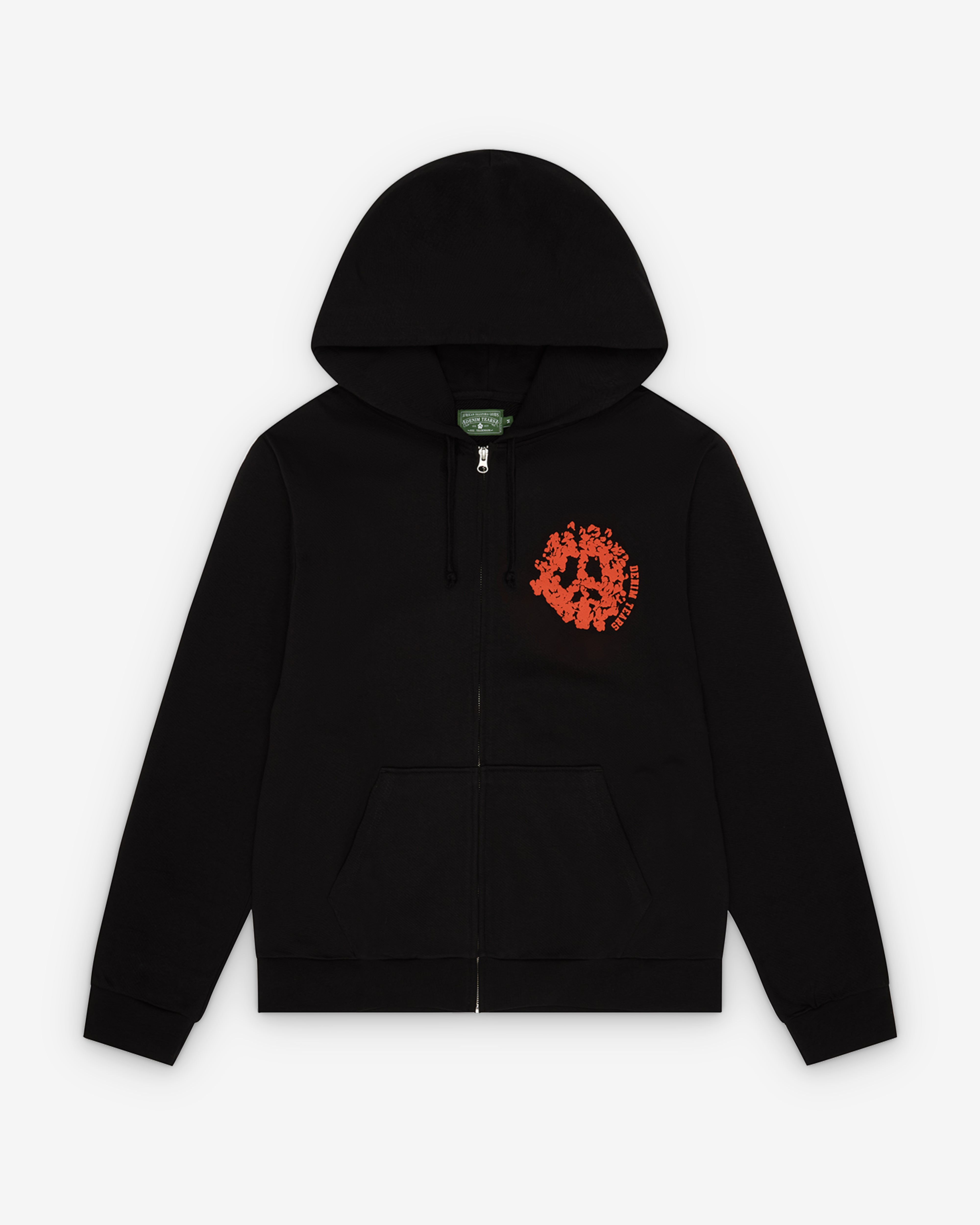 Denim Tears: Men's Denim University Zip Hoodie (Black/Orange