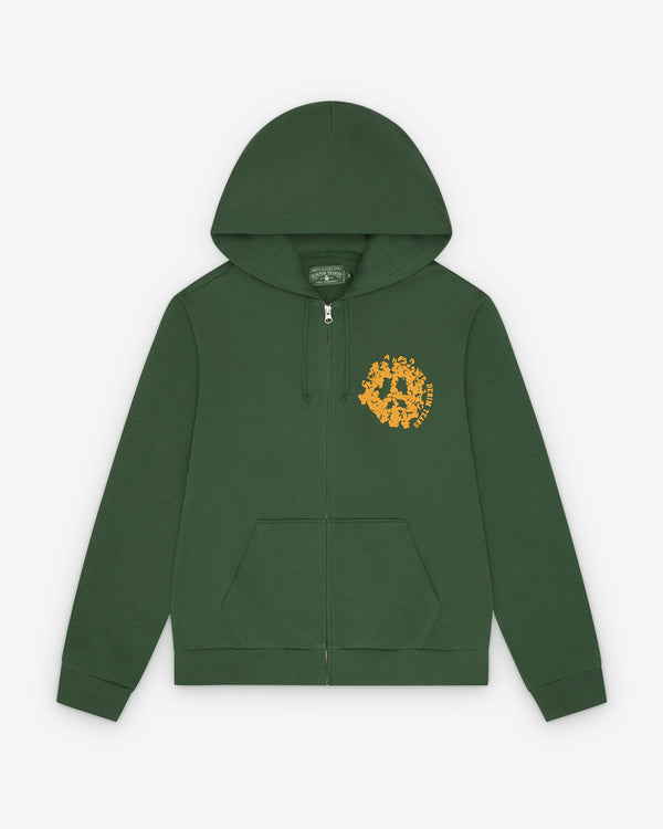 Denim Tears - Men's Denim University Zip Hoodie - (Green/Yellow)