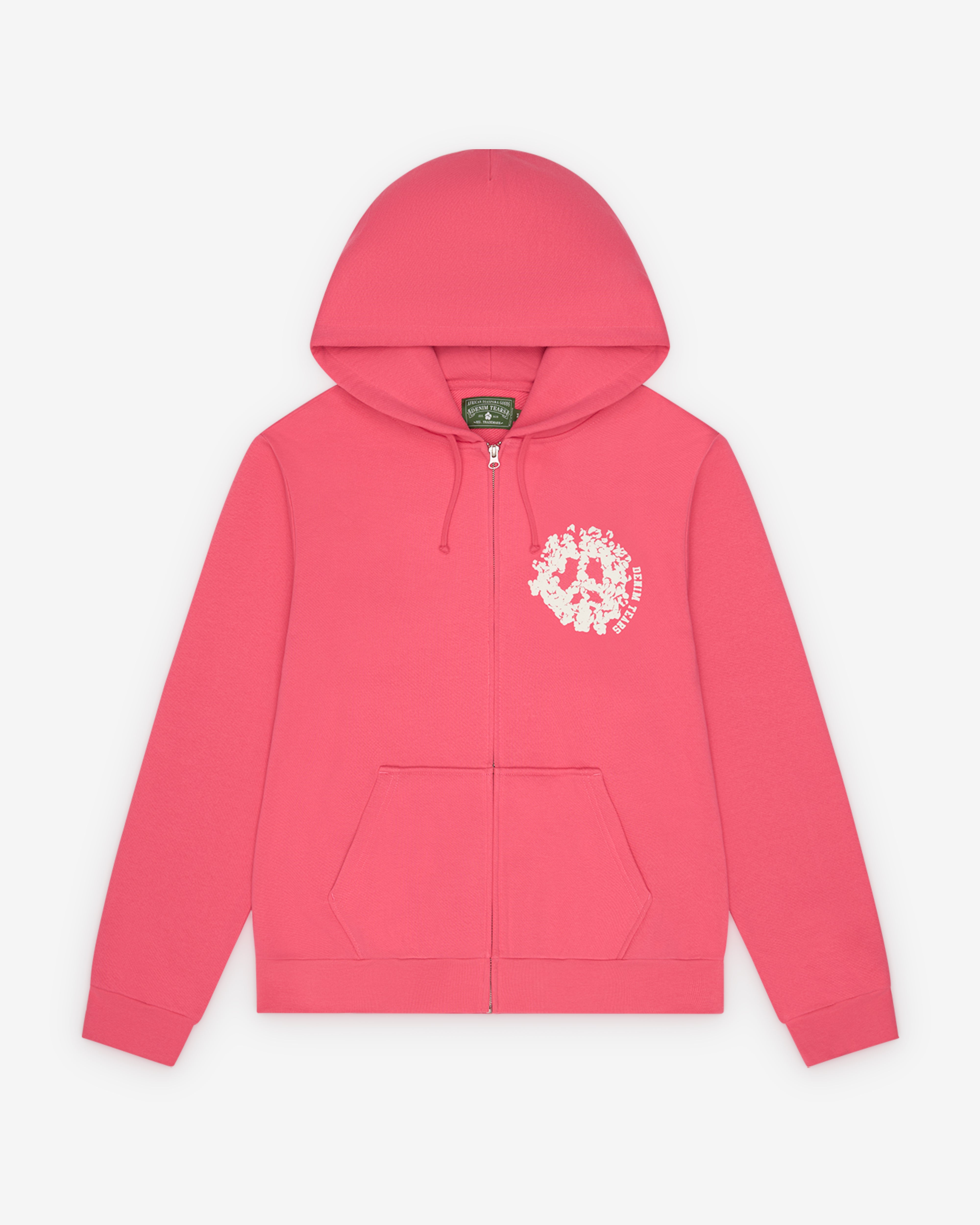 Denim Tears: Men's Denim University Zip Hoodie (Pink) | DSML E-SHOP