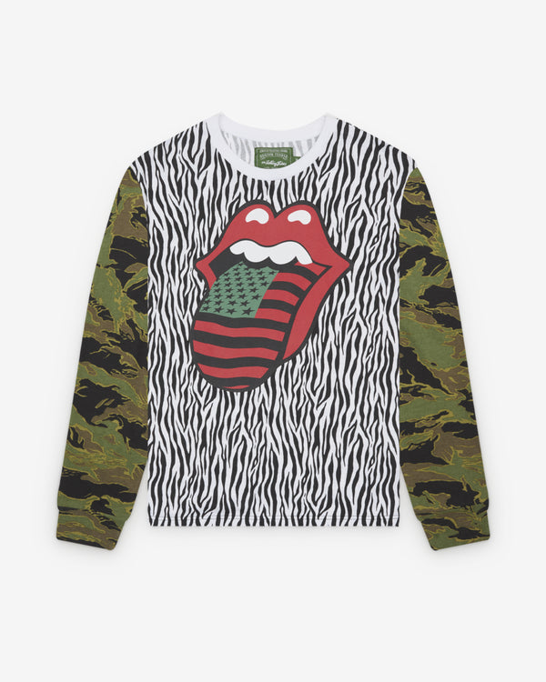Denim Tears - Men's Rolling Stones L/S Tee - (Grey/Camo)