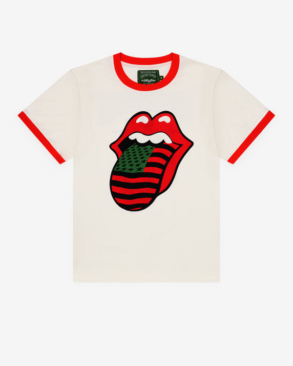 Denim Tears - Men's Rolling Stones Ringer Tee - (White/Red)