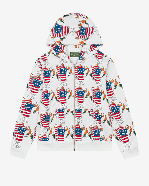 Denim Tears - Men's Firecracker Zip Hoodie - (White)