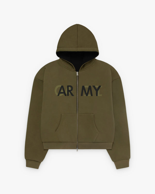 Fugazi - Men's Army Zip Hoodie - (Olive)