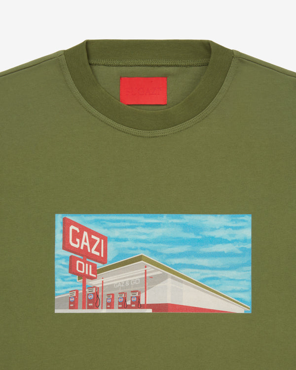 Fugazi - Men's Gas Station T-Shirt - (Olive)