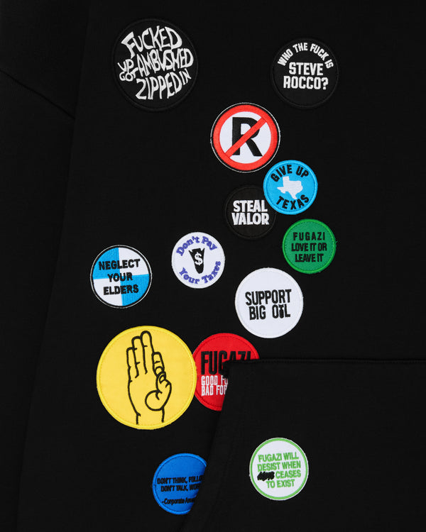 Fugazi - Men's Patch Hoodie - (Black)