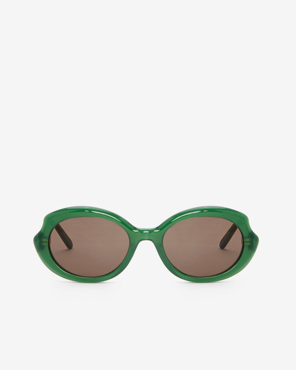 Loewe - Women's Thin Mini Oval Sunglasses - (Shiny Opaline Green)