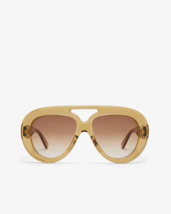 Loewe - Women's Round Spoiler Aviator Sunglasses - (Transparent Olive)