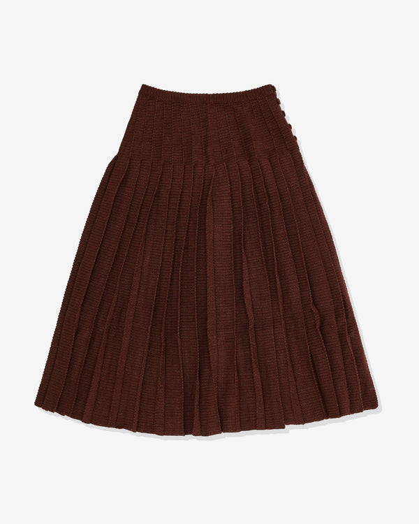 Gabriele Skucas - Women's Knee Length Pleated Skirt - (Espresso)