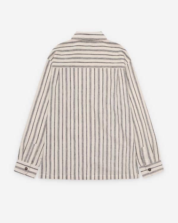 Gathering - Men's Classic Collared Shirt - (Cream Stripe)