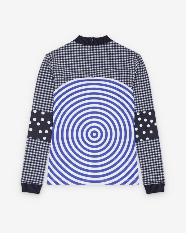 Jean Paul Gaultier - Women's Vichy and Target Top - (Blue/White)