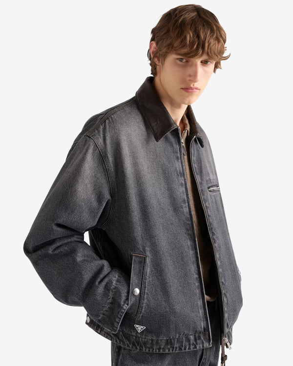 Prada  - Men's Black Denim Blouson Jacket - (Black)