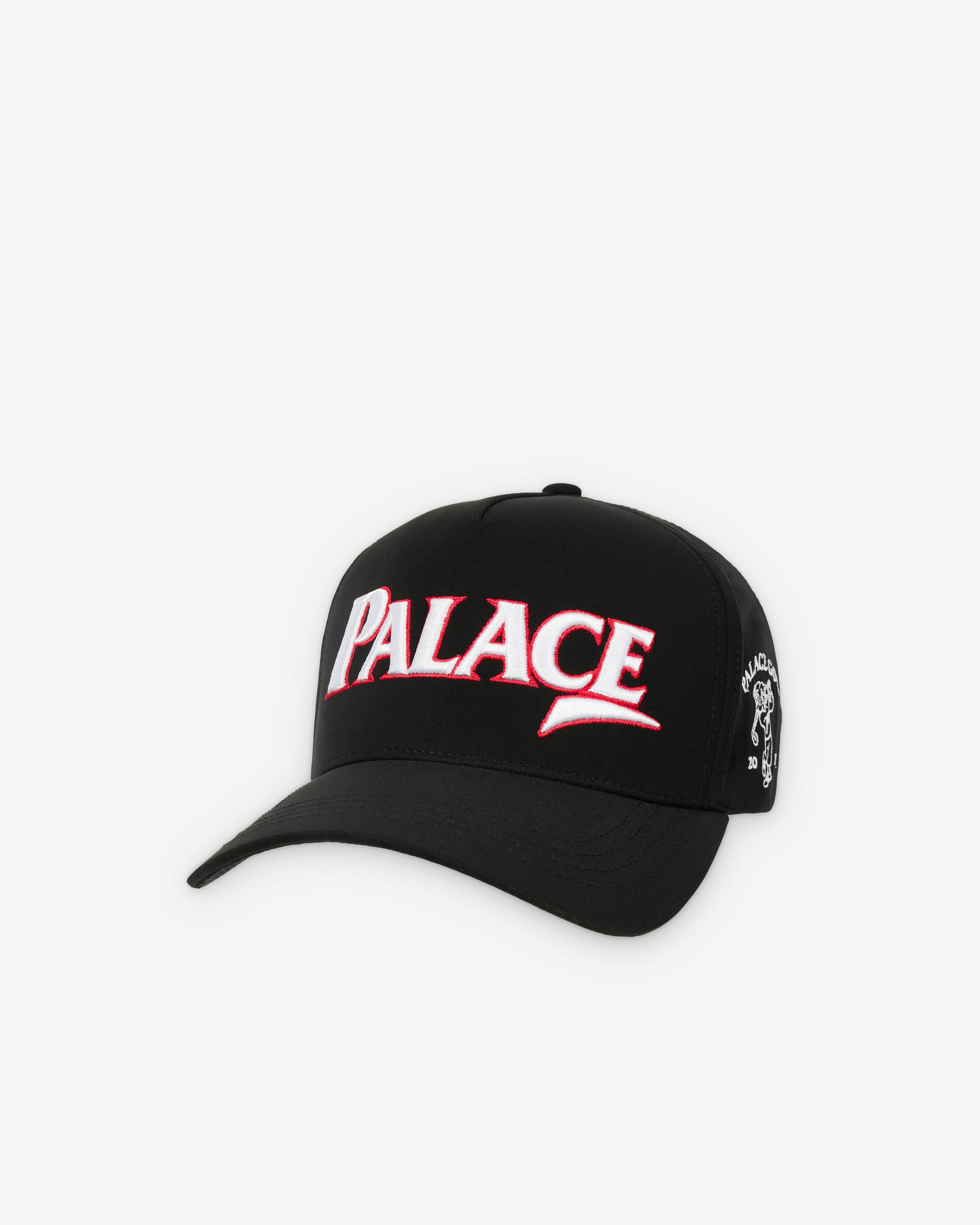 Palace: Men's Golf P-Frame 5-Panel Snapback (Black) | Dover Street