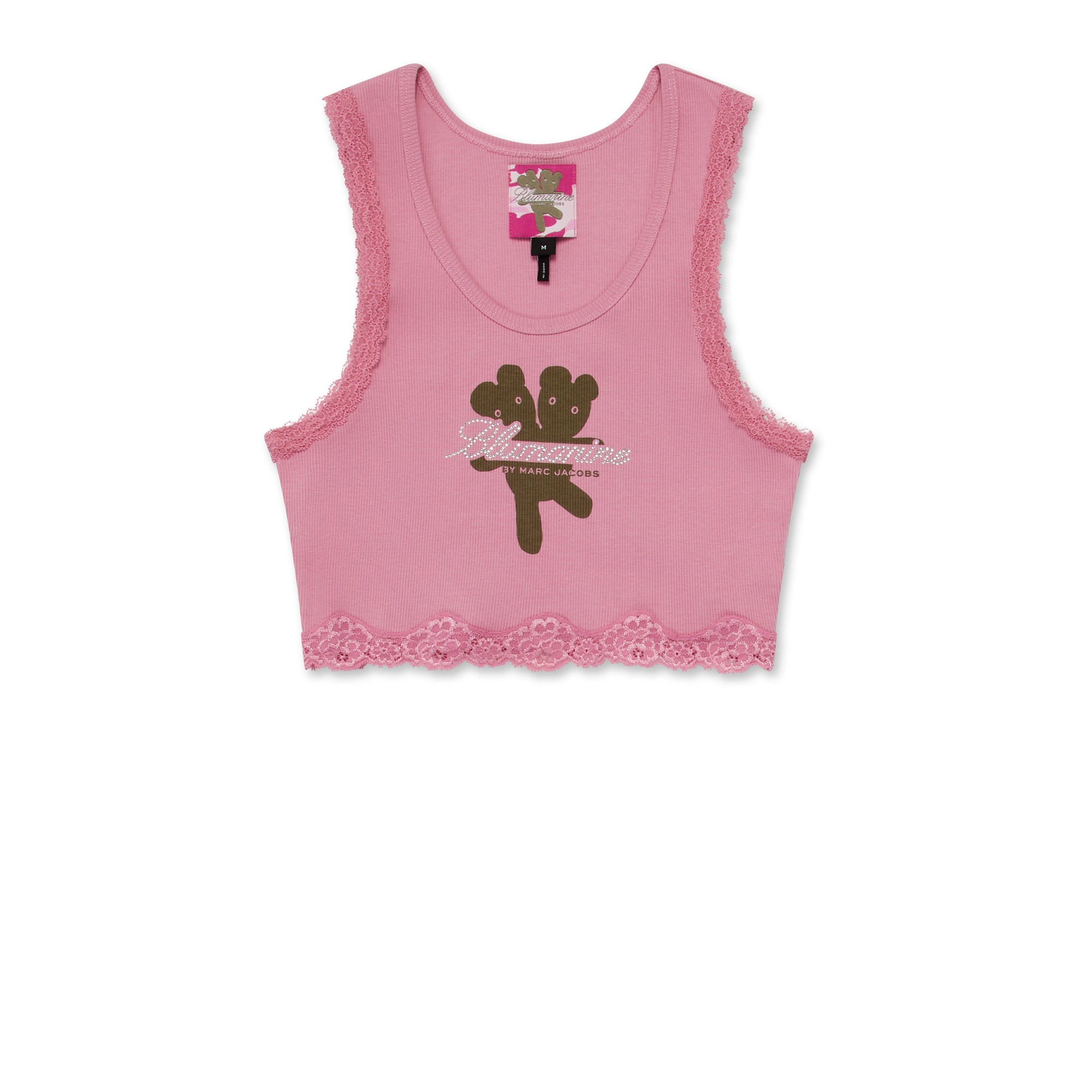 Blumarine by Marc Jacobs - Women’s Crop Graphic Lace Tank - (Pink) view 1