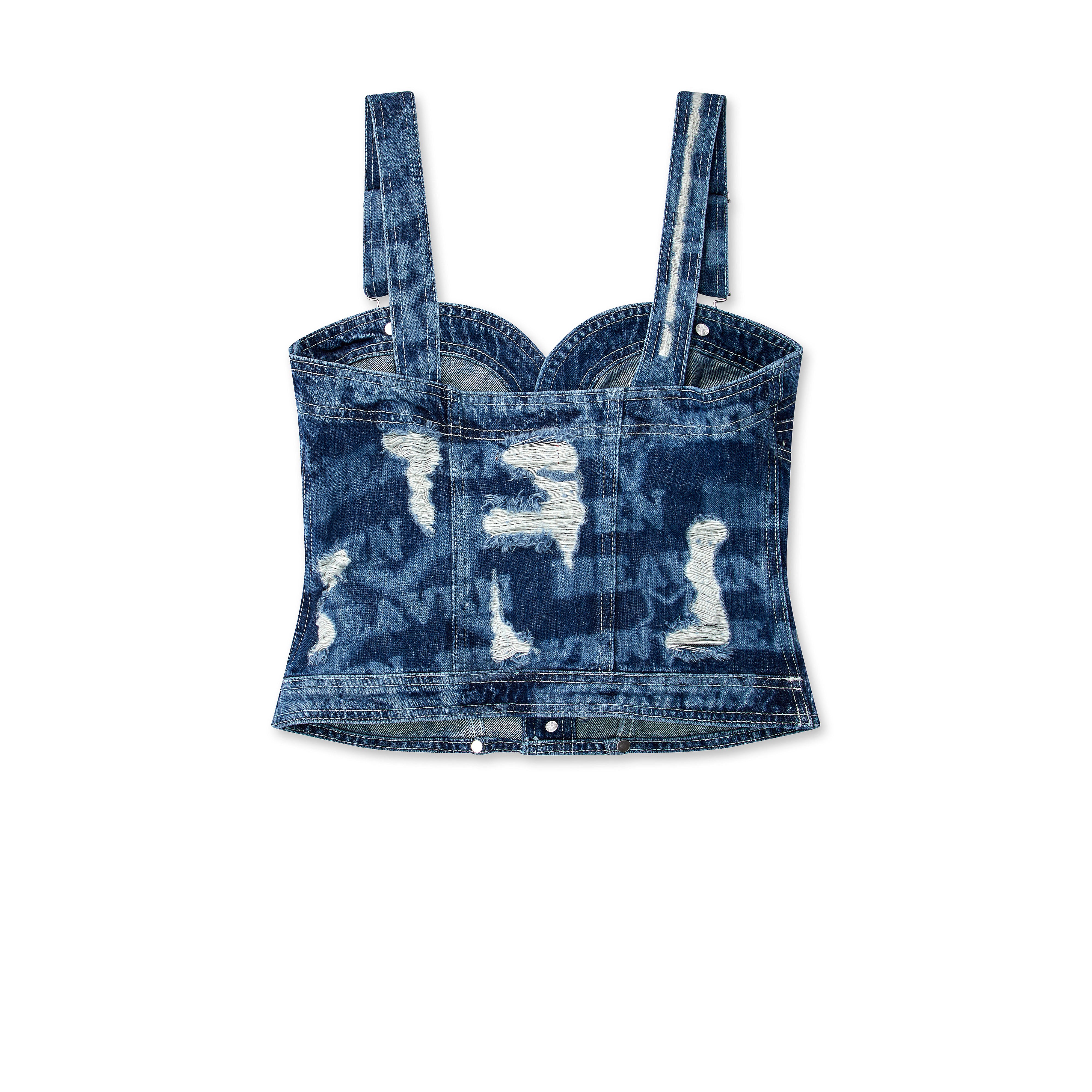 Heaven by Marc Jacobs - Women's Frayed Corset Top - (Denim Blue