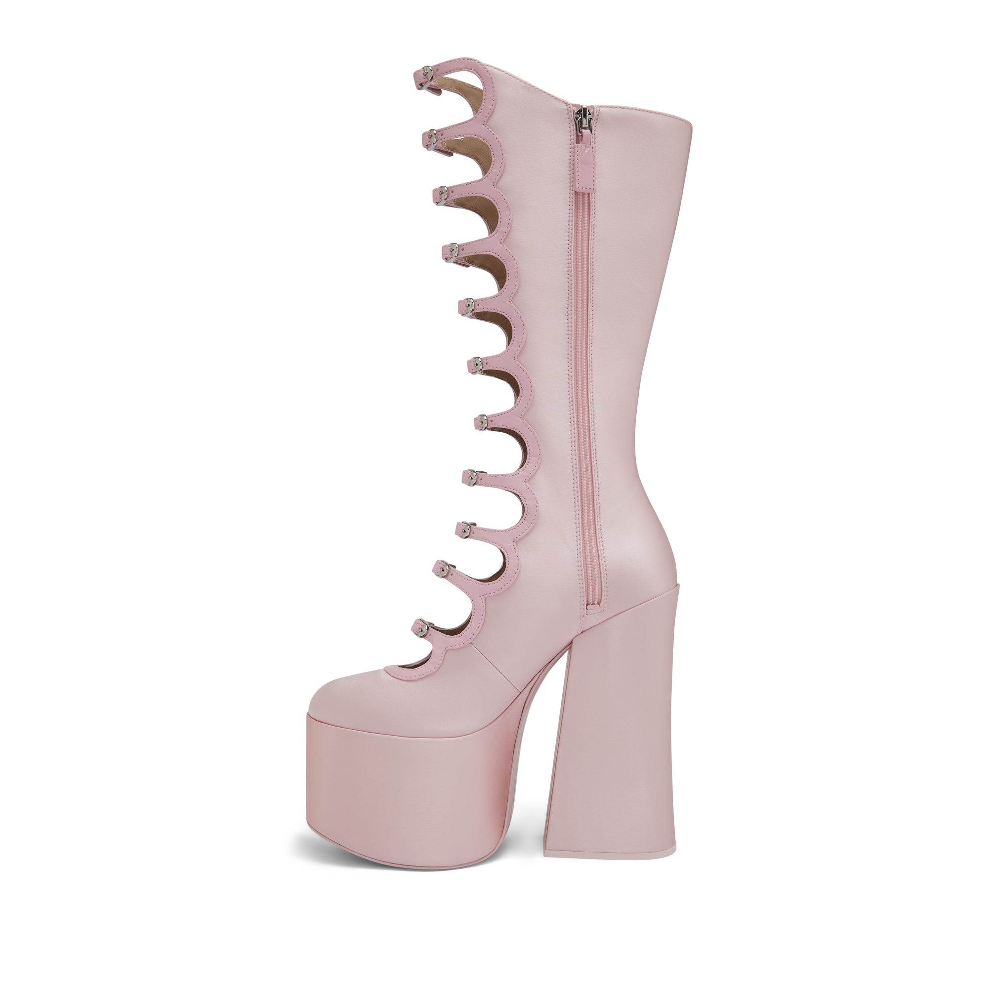 Heaven By Marc Jacobs - Women’s Satin Multi Buckle Kiki Boot - (Pink) view 3
