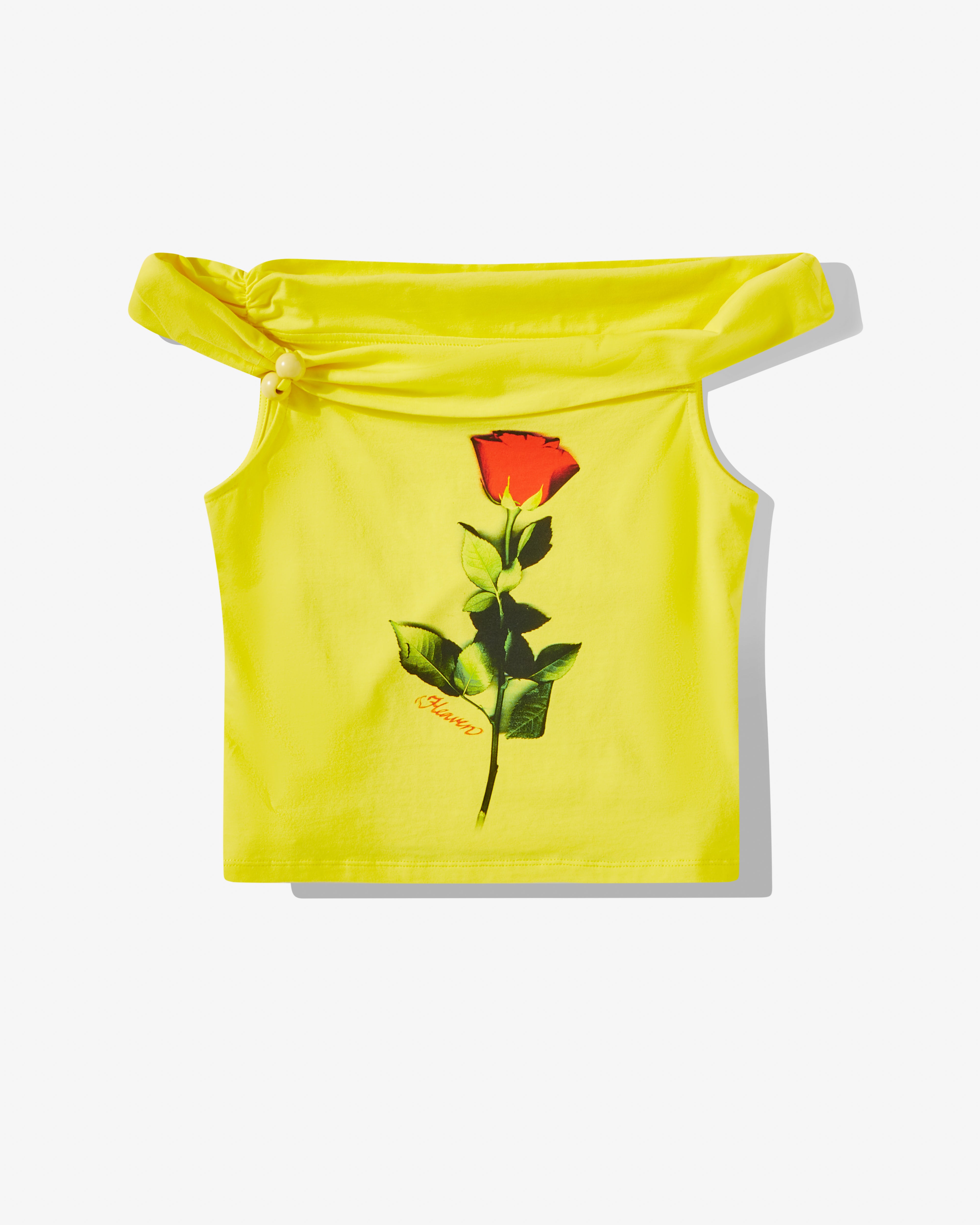 Heaven By Marc Jacobs - Women's One Shoulder Rose Bauble Tank - (Yellow)