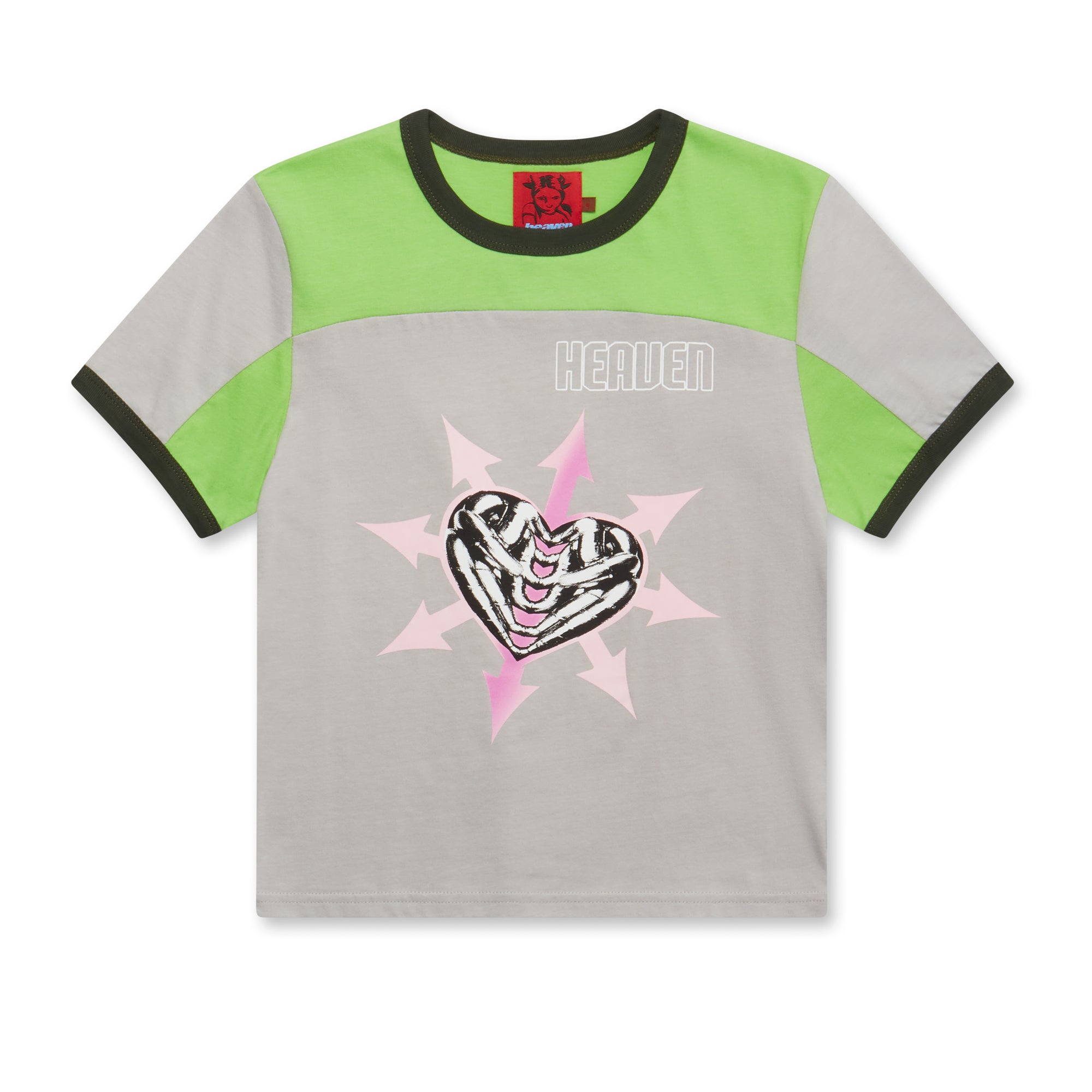 Heaven By Marc Jacobs - Women’s Heart Panel Baby Tee - (Grey) view 4