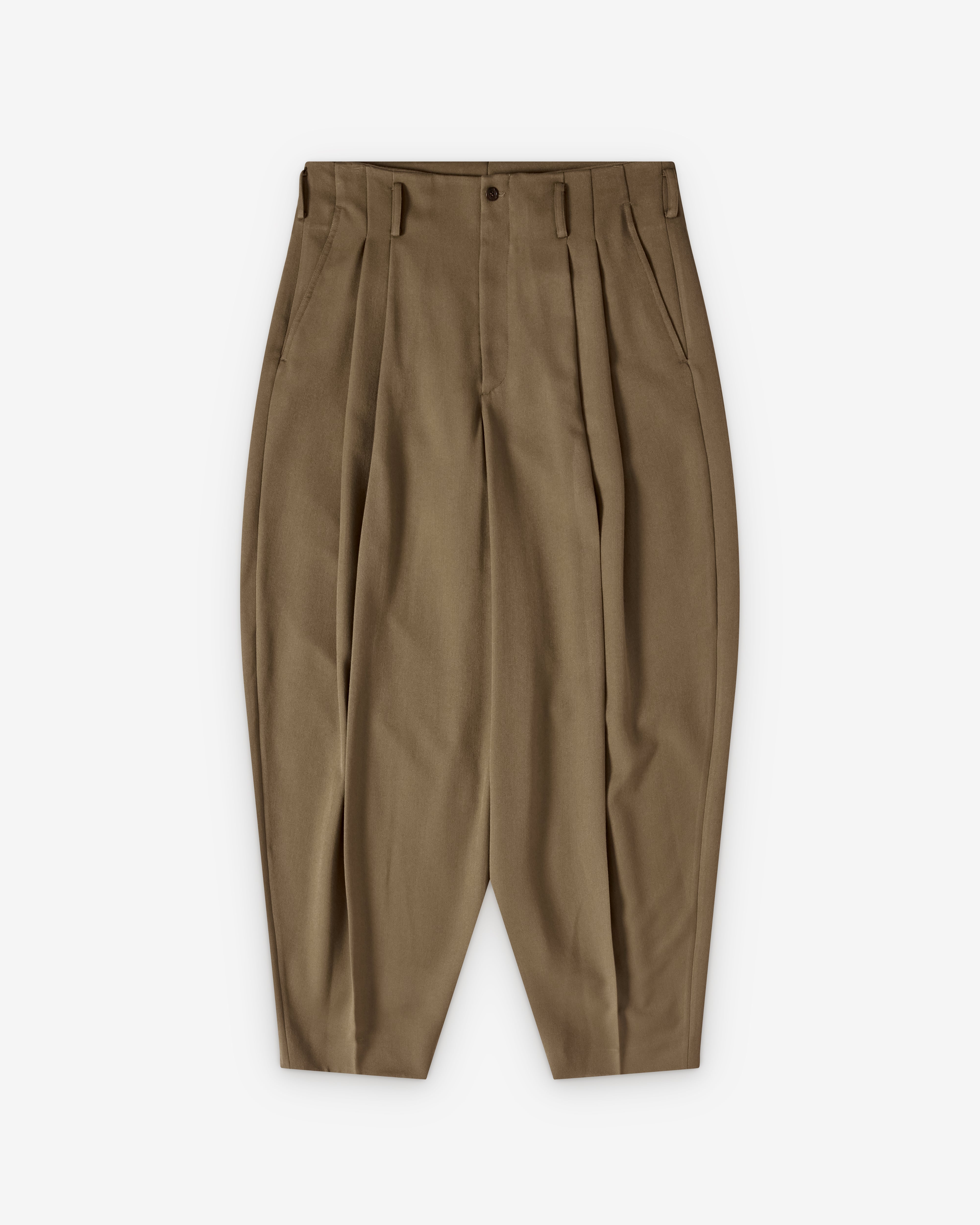HED MAYNER【4 PLEAT PANT】ベージュヘンリボーン Hed Mayner: Men's Pleated Pants (Medium Beige) | Dover Street