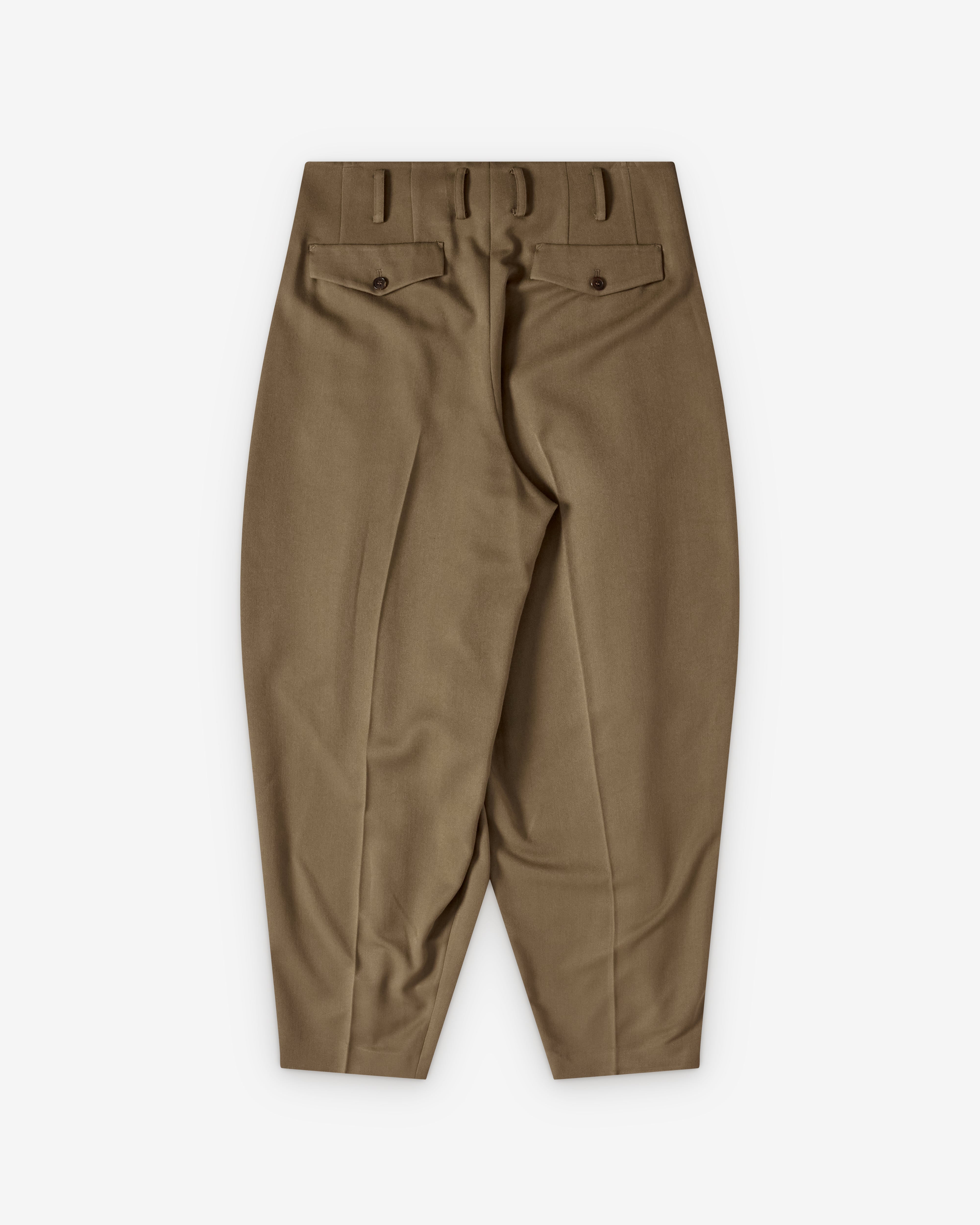 Hed Mayner: Men's Pleated Pants (Medium Beige) | Dover Street
