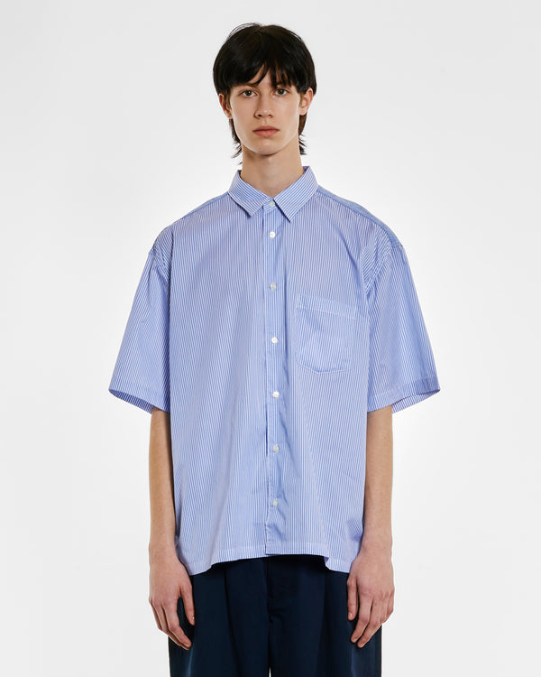 Comme des Garçons Homme - Men’s Striped Short Sleeve Shirt - (Blue Stripe)