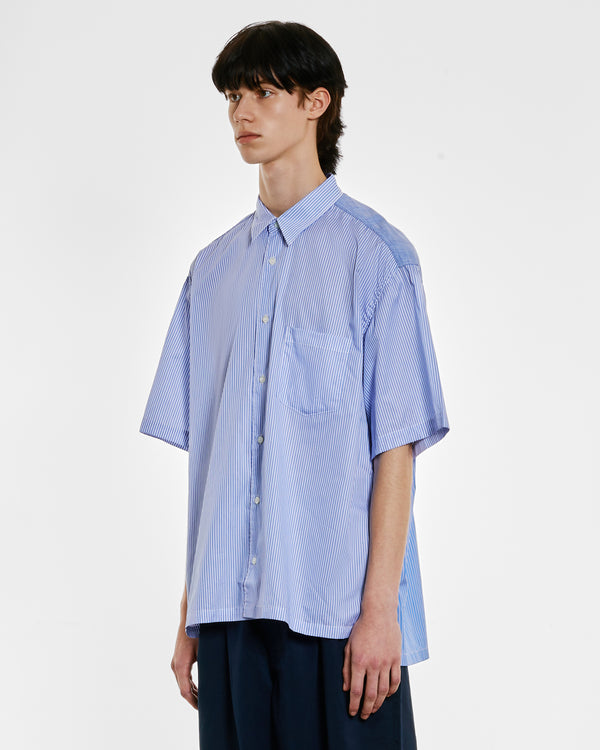 Comme des Garçons Homme - Men’s Striped Short Sleeve Shirt - (Blue Stripe)
