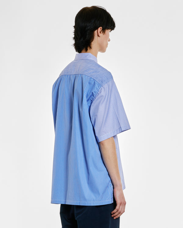 Comme des Garçons Homme - Men’s Striped Short Sleeve Shirt - (Blue Stripe)