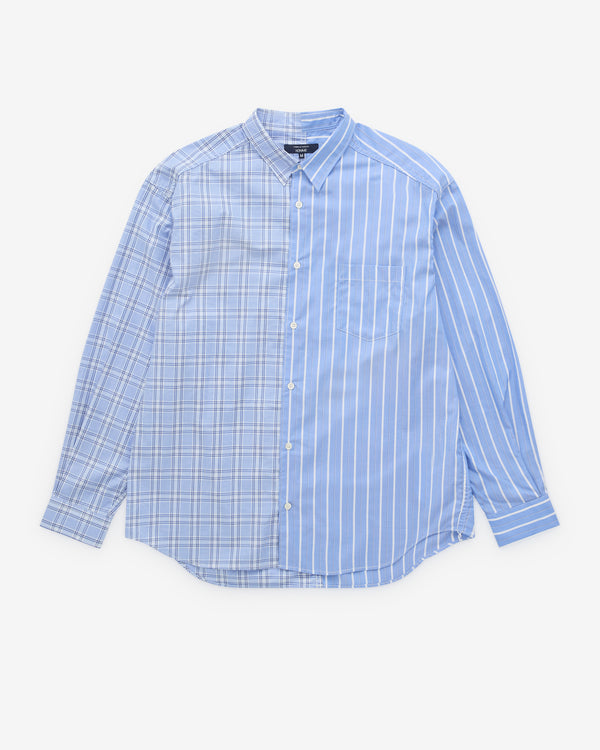 CDG Homme - Men’s Stripe And Check Shirt - (Blue)