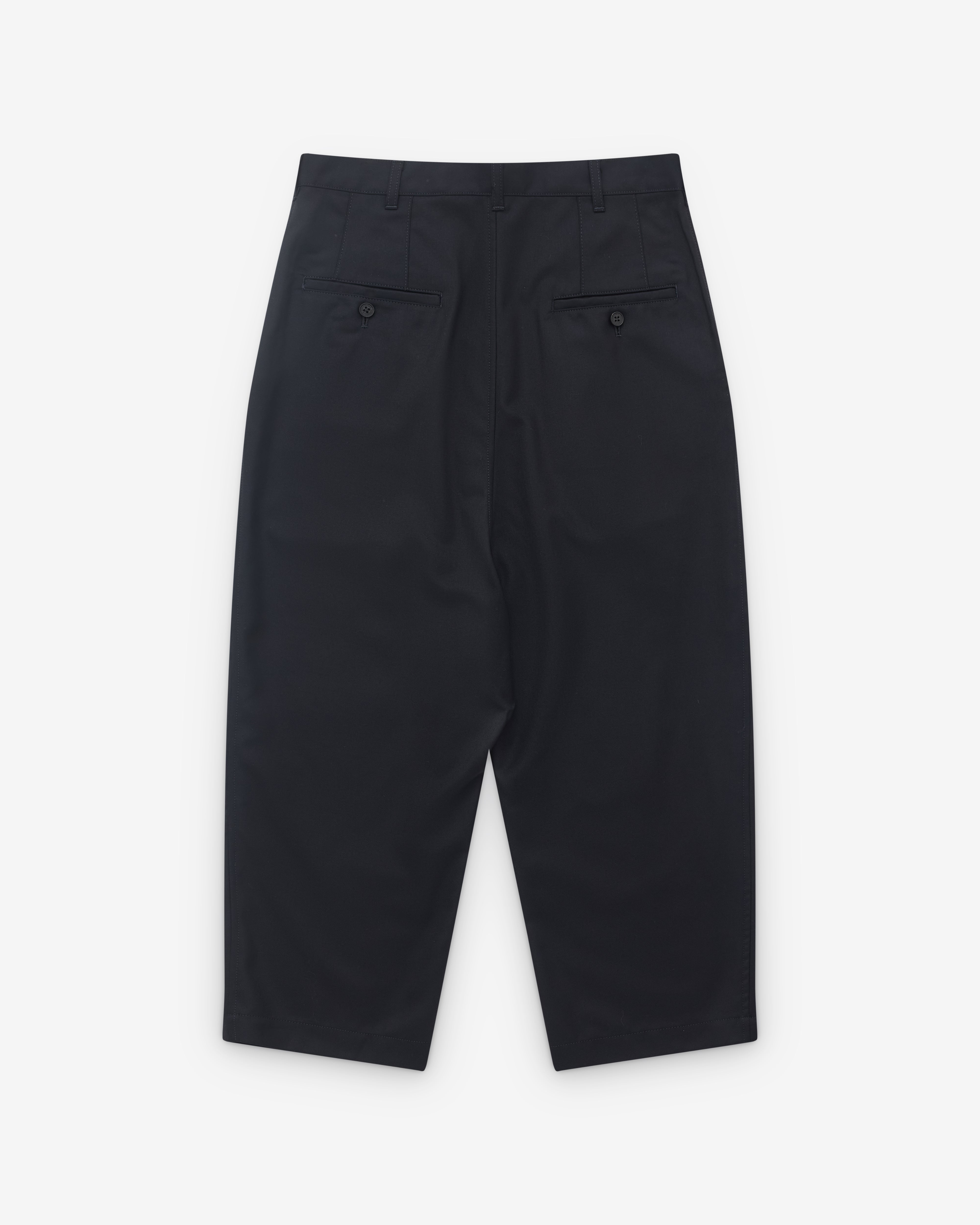CDG Homme: Men's Wide Leg Pleated Trousers (Navy) | Dover Street