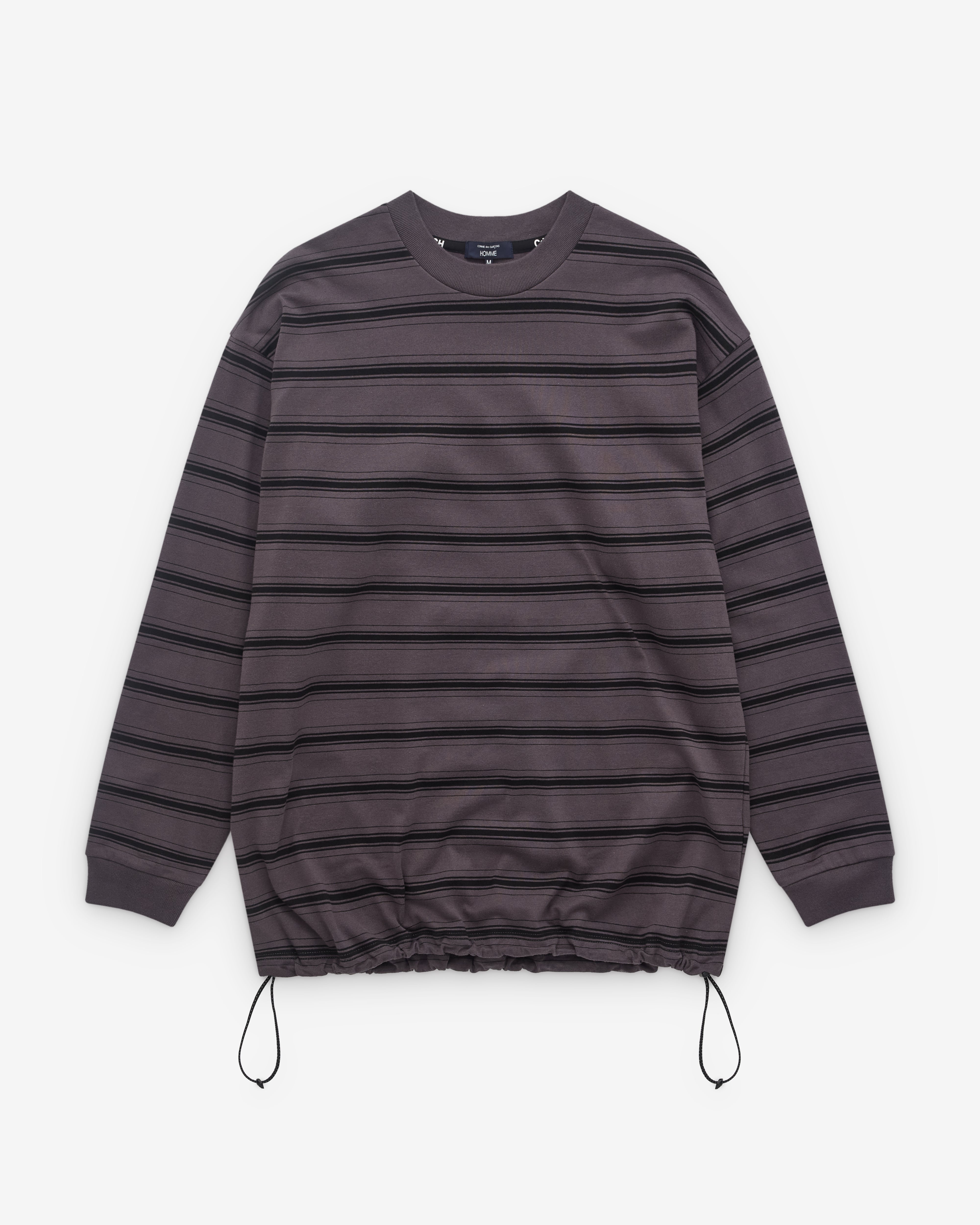CDG Homme: Men's Striped Long Sleeve Top (Brown) | DSML E-SHOP