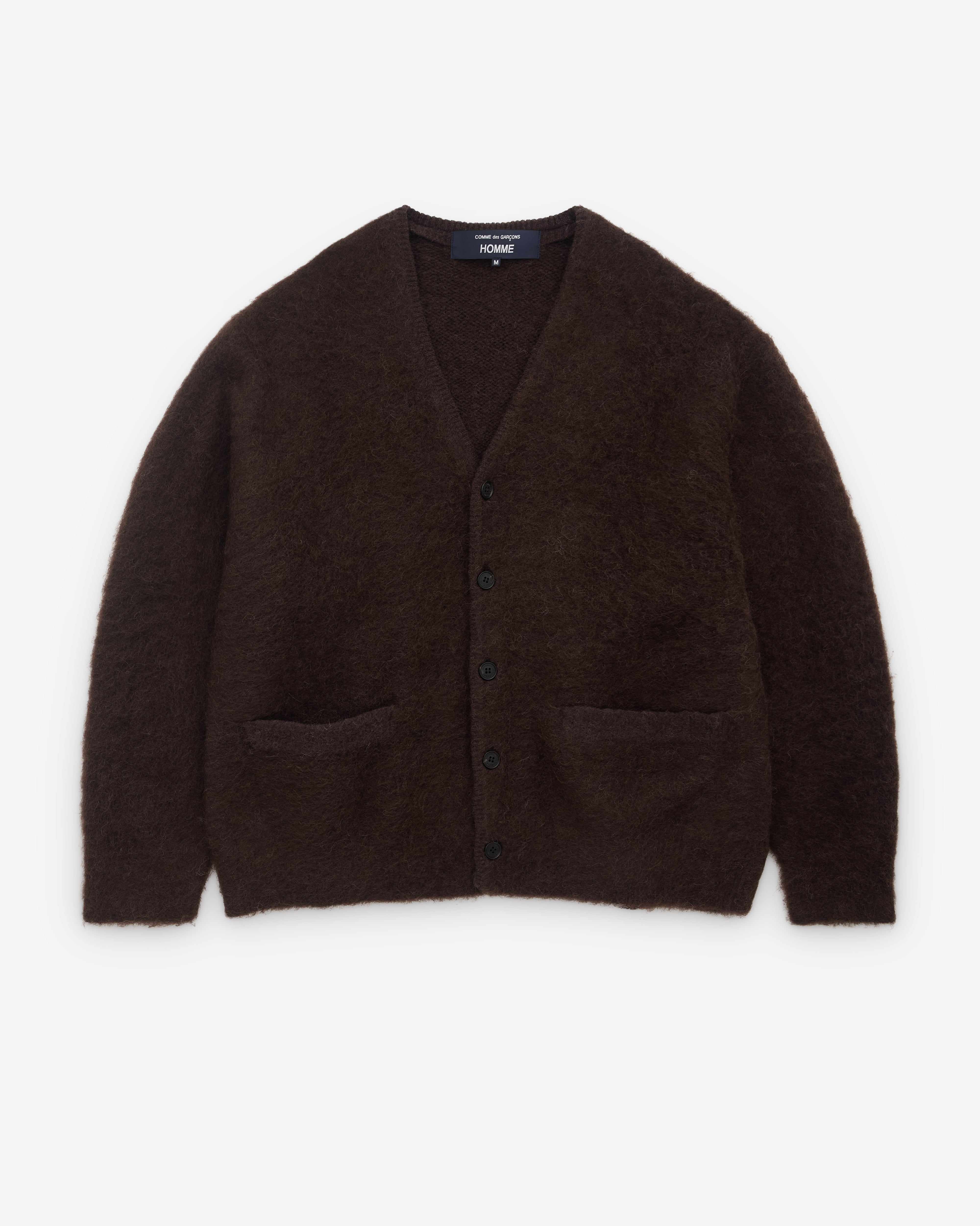 CDG Homme: Men's Brushed Knit Cardigan (Brown) | DSML E-SHOP