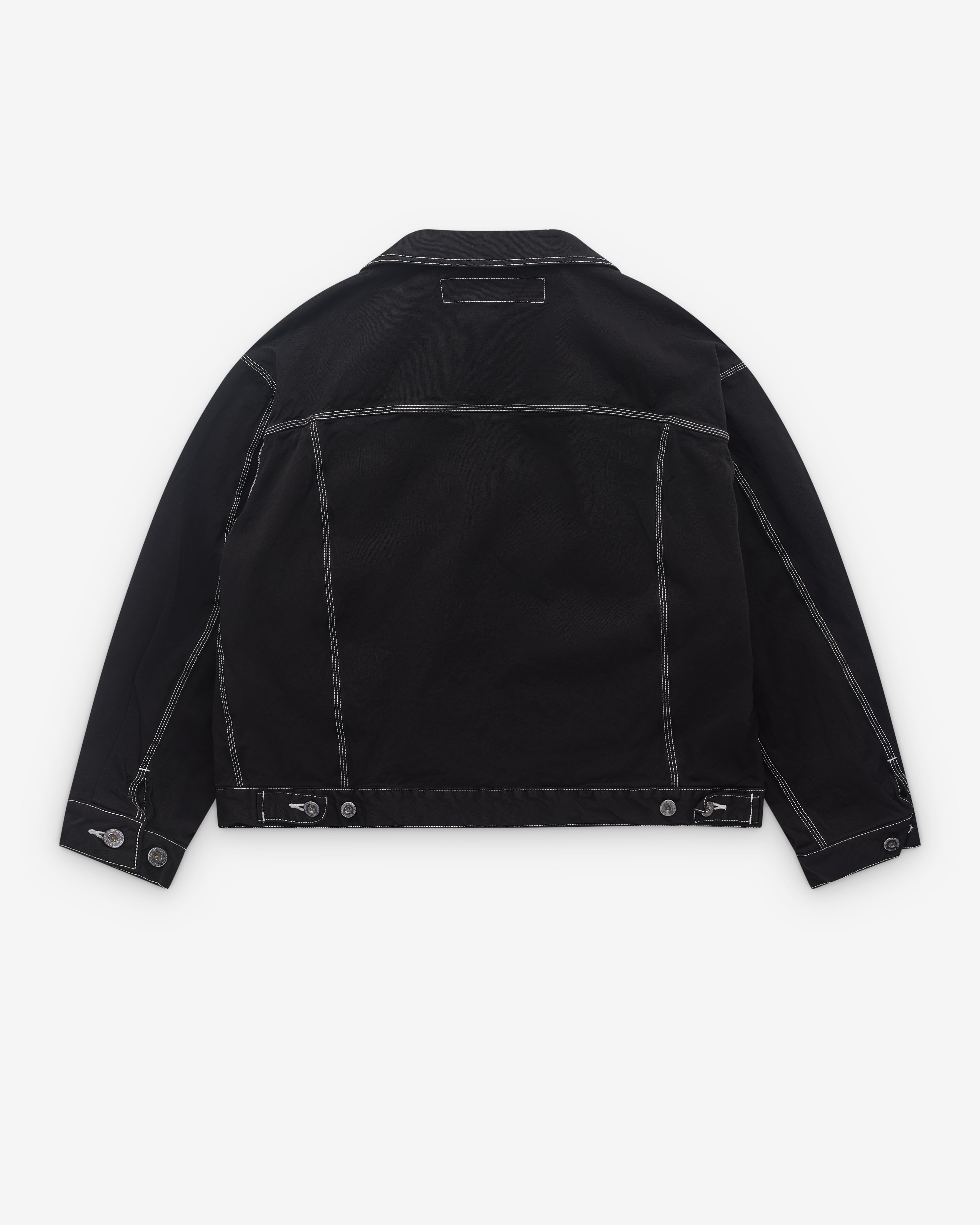 CDG Homme: Men's Top Stitch Trucker Jacket (Black) | Dover Street