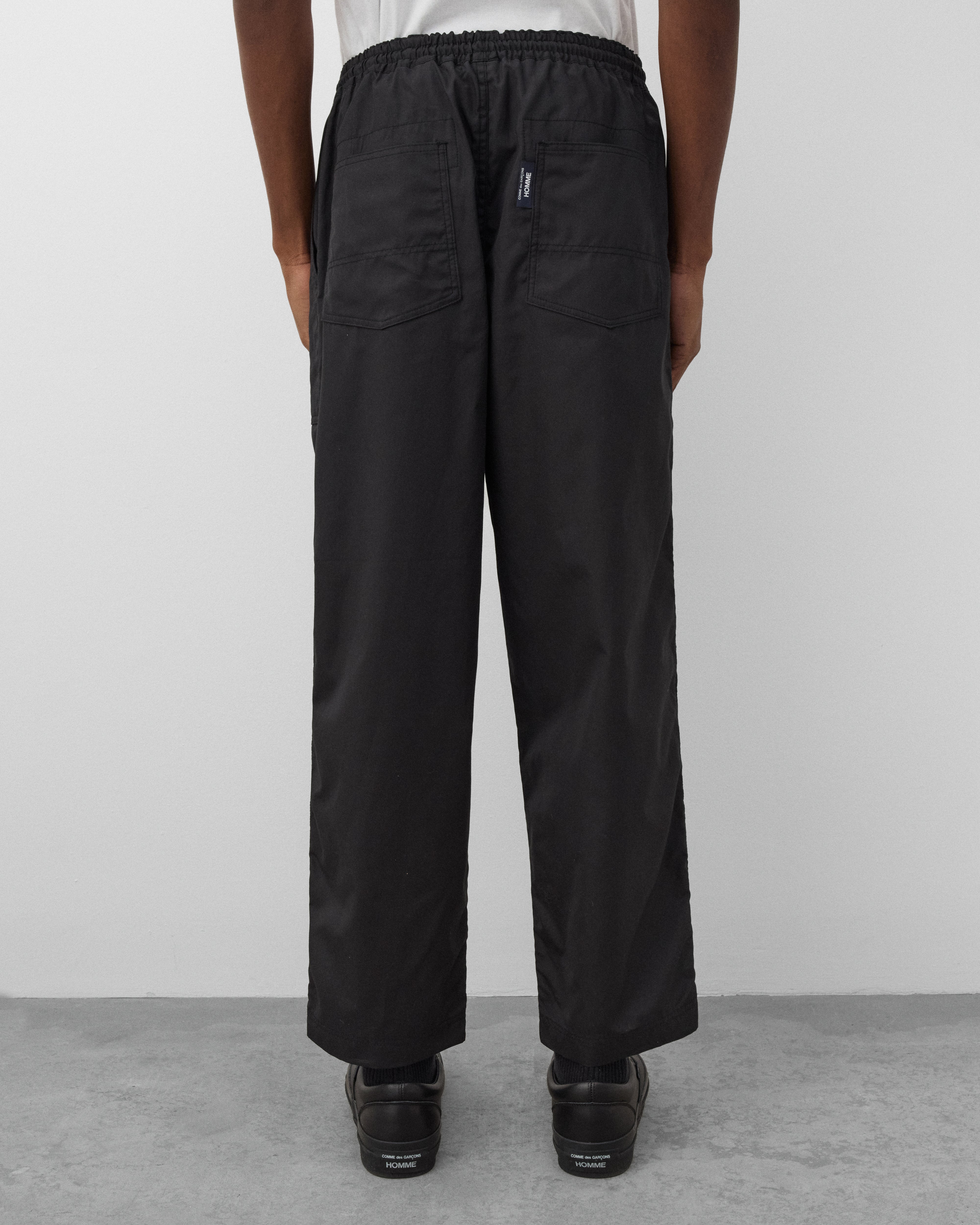 CDG Homme: Men's Drawstring Waist Trousers (Black) | Dover Street