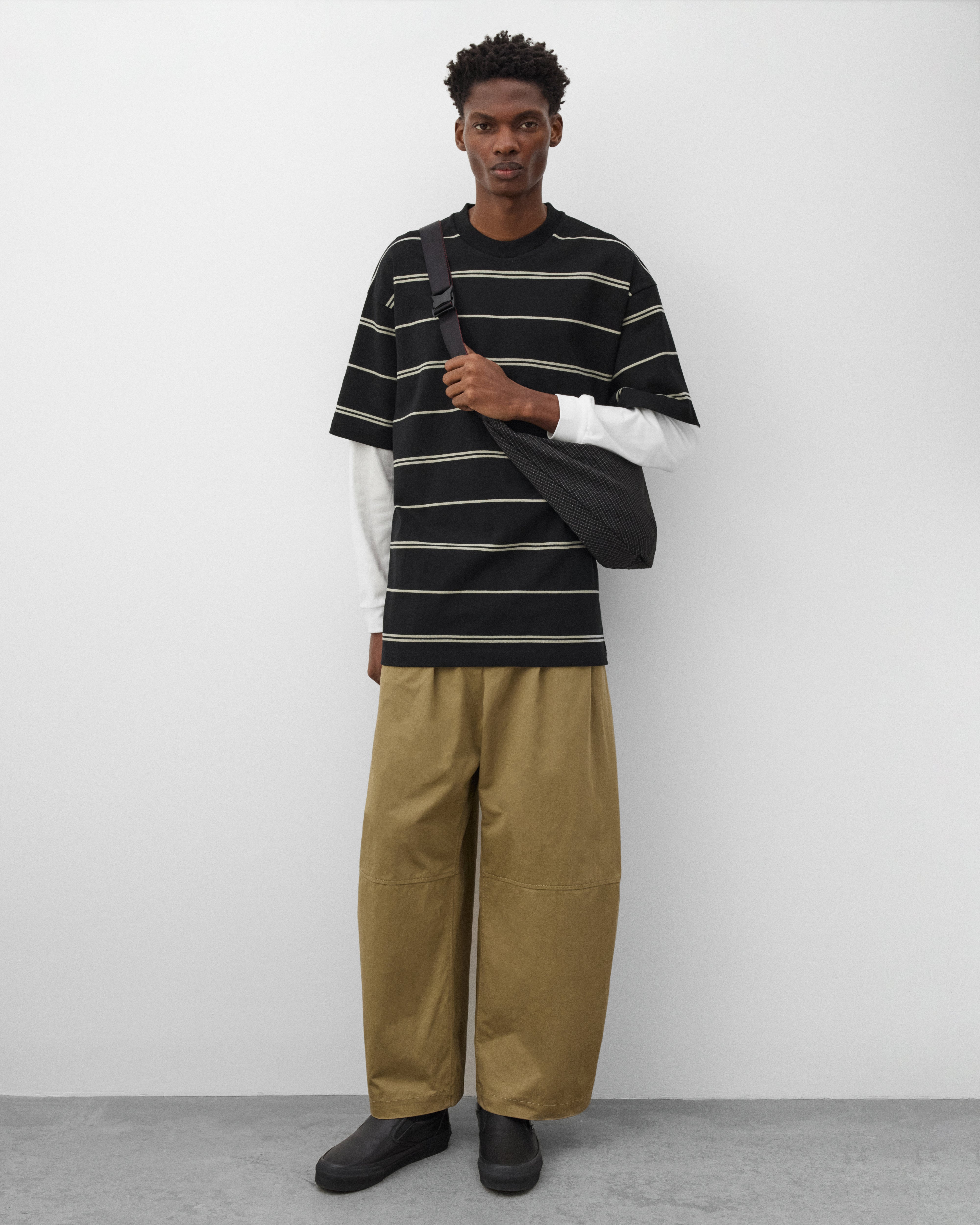CDG Homme: Men's Layered Stripe T-Shirt (Black) | Dover Street