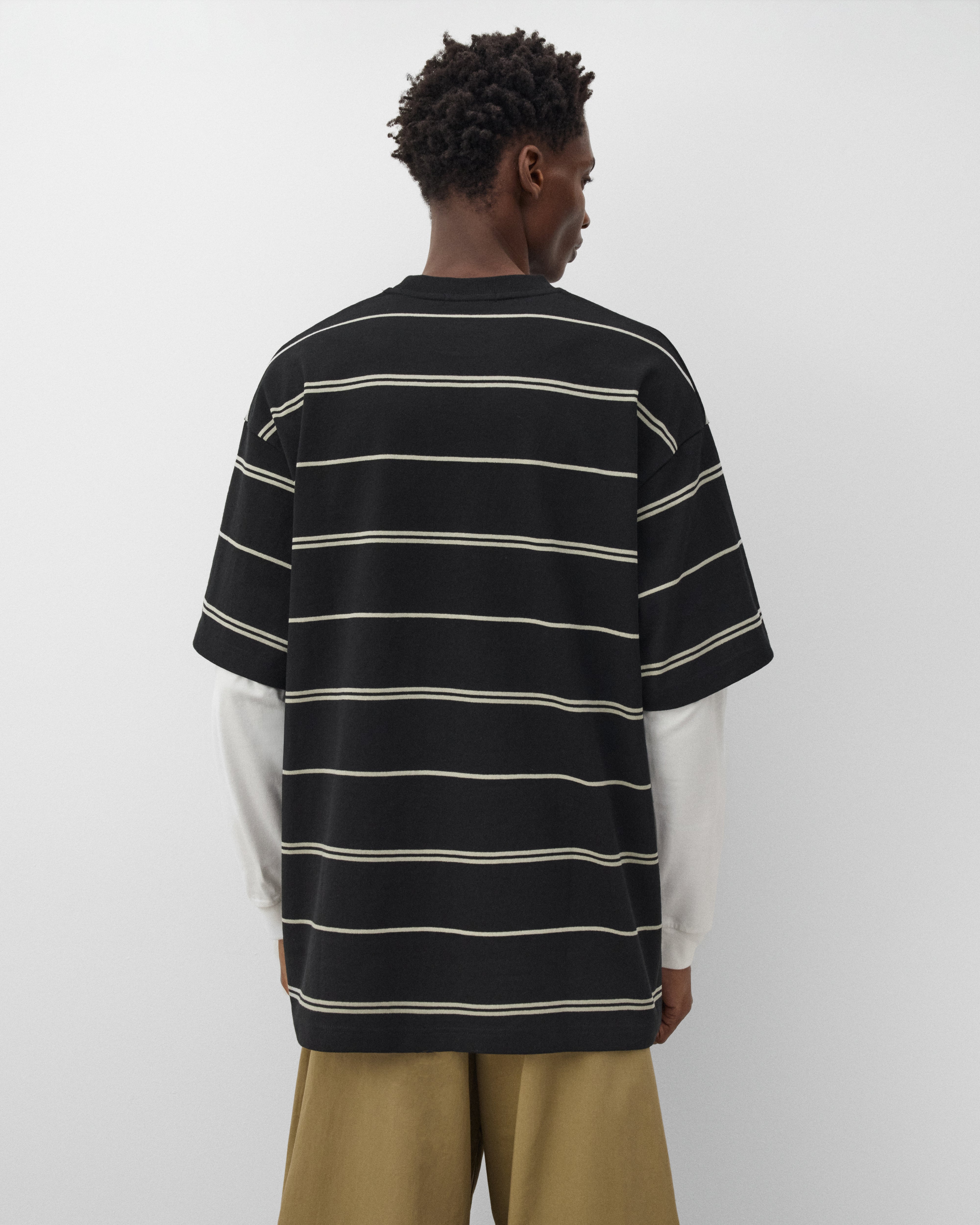 CDG Homme: Men's Layered Stripe T-Shirt (Black) | Dover Street