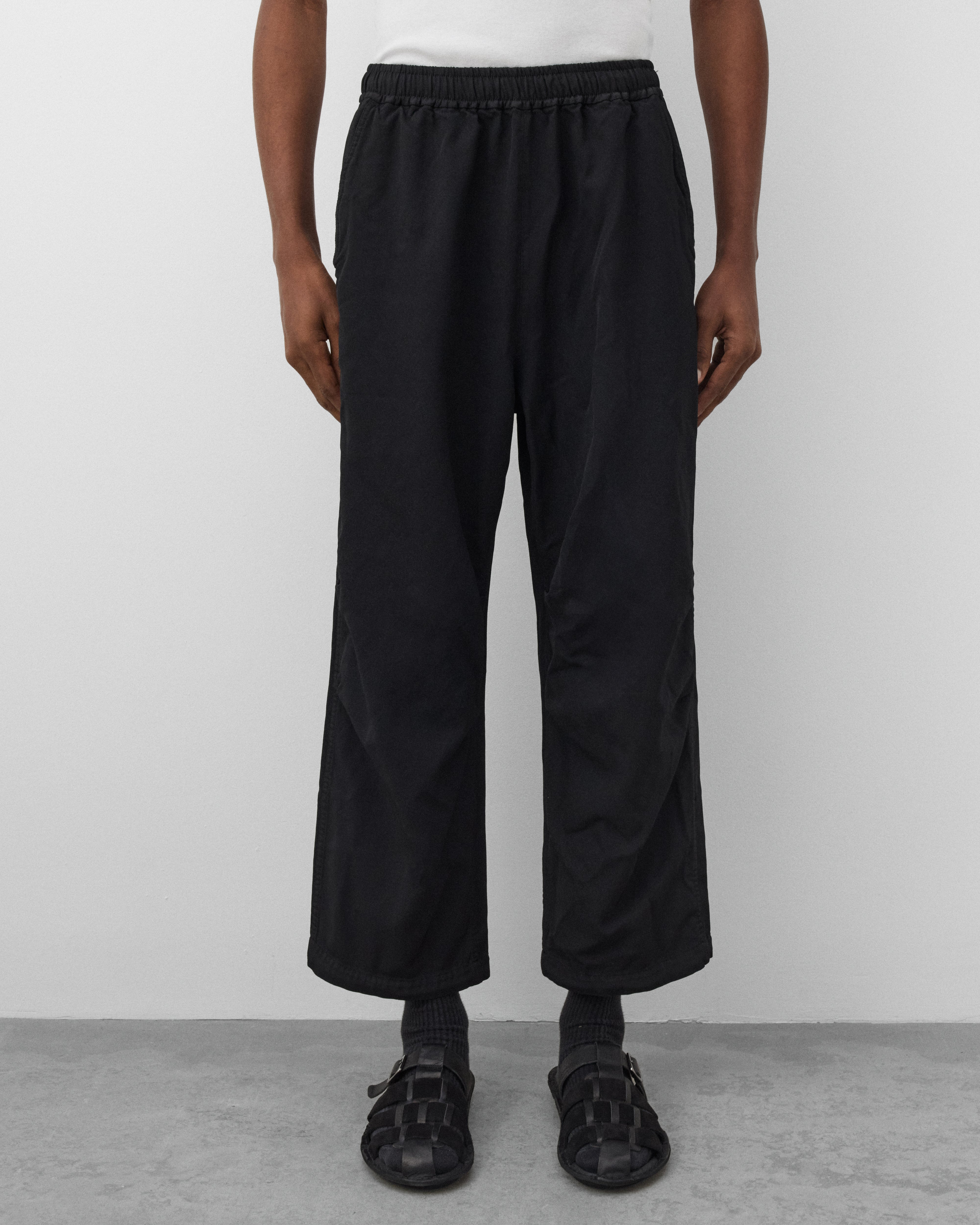 CDG Homme: Men's Wide Leg Trousers (Black) | Dover Street Market