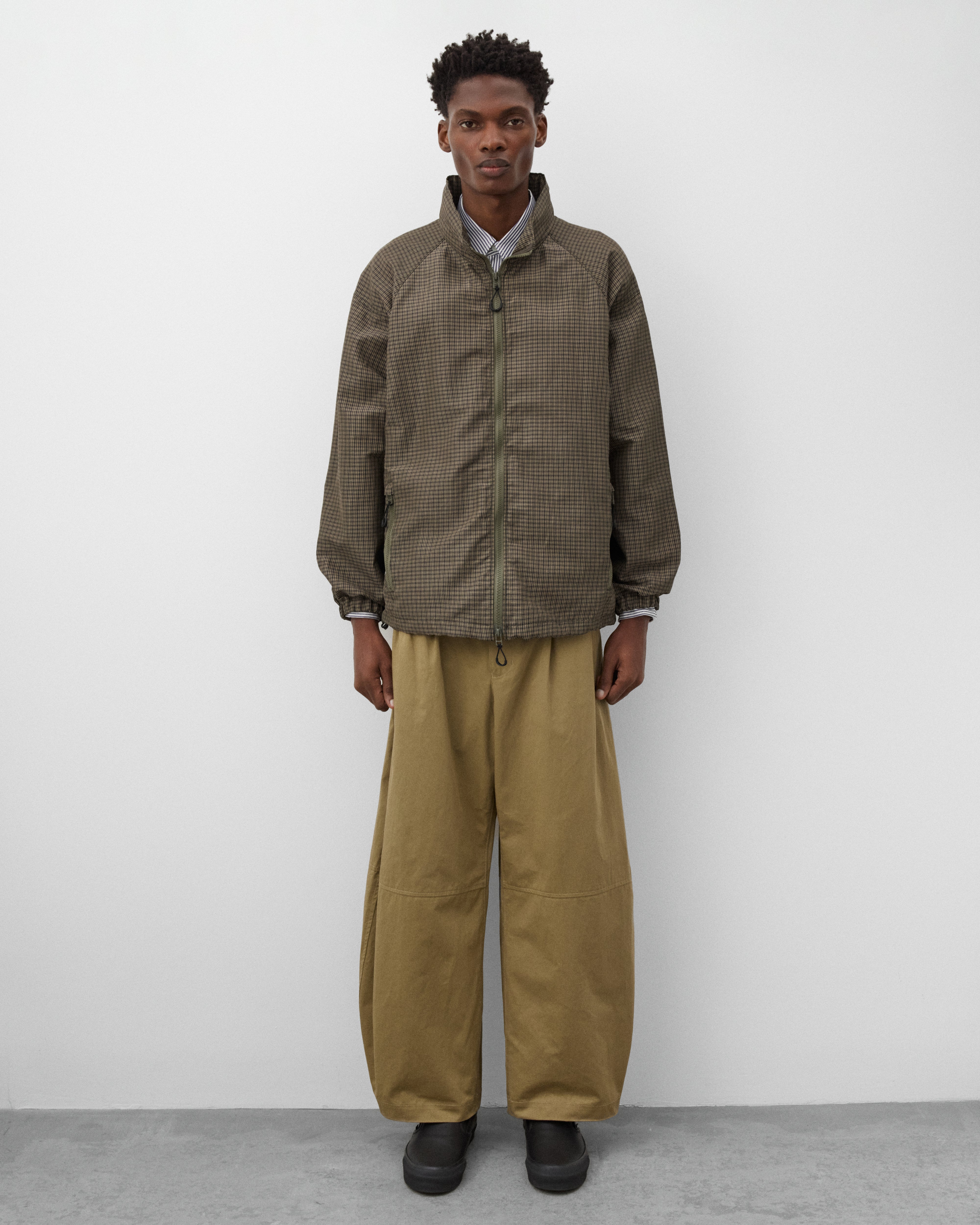CDG Homme: Men's Check Jacket (Light Brown) | Dover Street Market