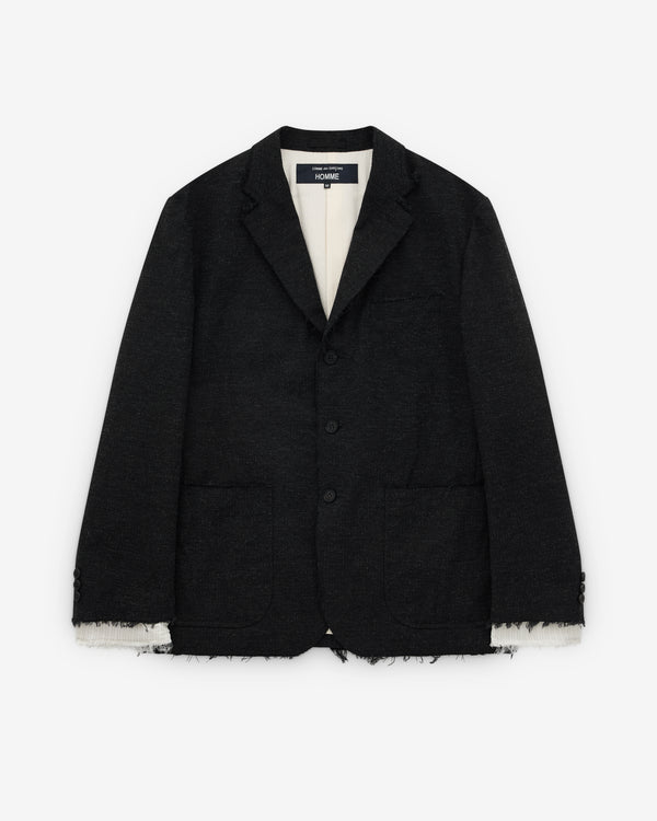 CDG Homme - Men’s Raw Hem Wool Blazer - (Charcoal)