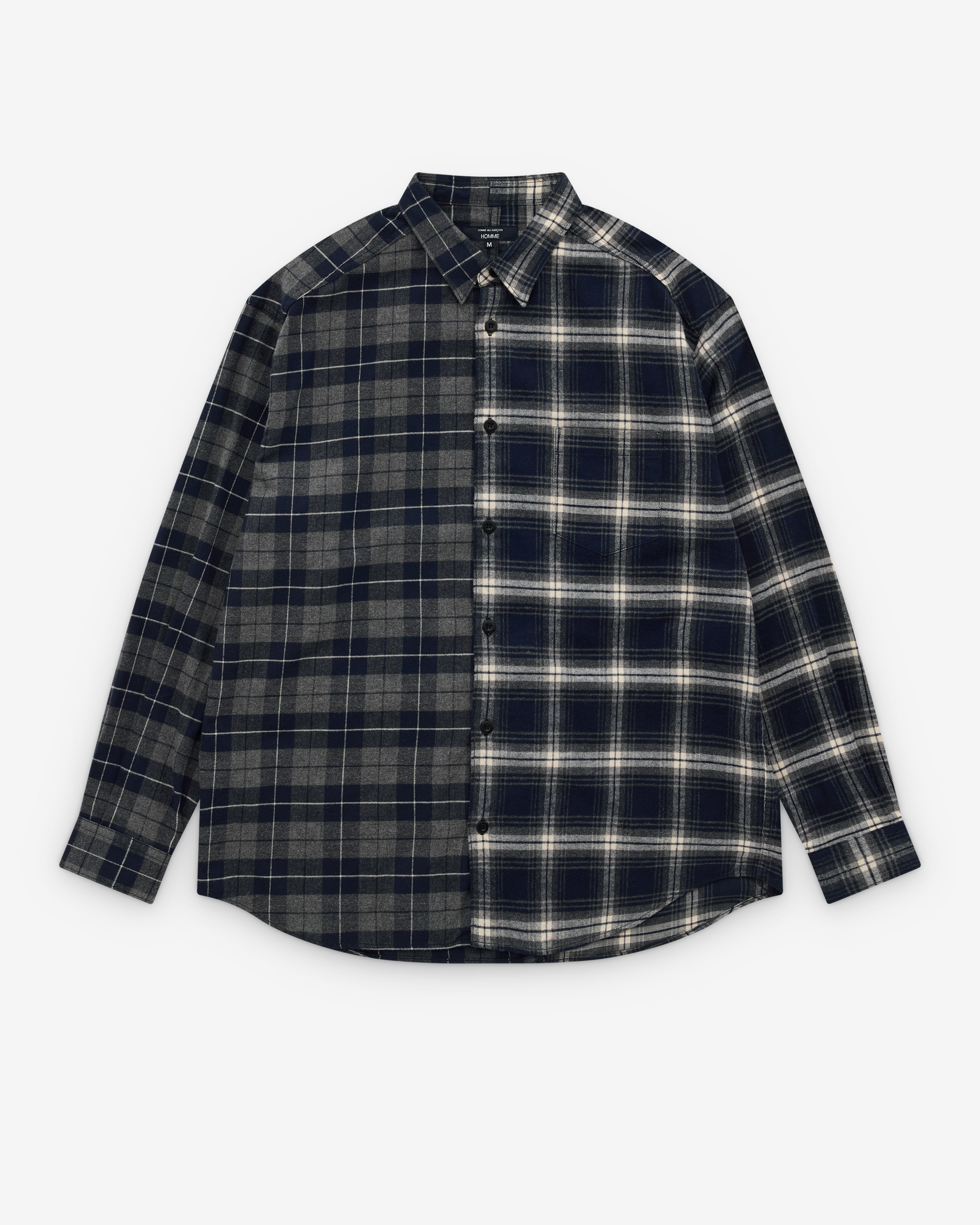 CDG Homme: Men's Double Check Shirt (Navy) | Dover Street Market CDG Homme: Men's Double Check Shirt (Navy) | Dover Street Market
