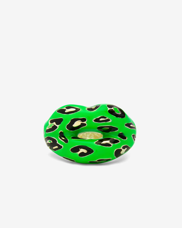 Solange - Hotlips Neon Green Leopard - (Silver)
