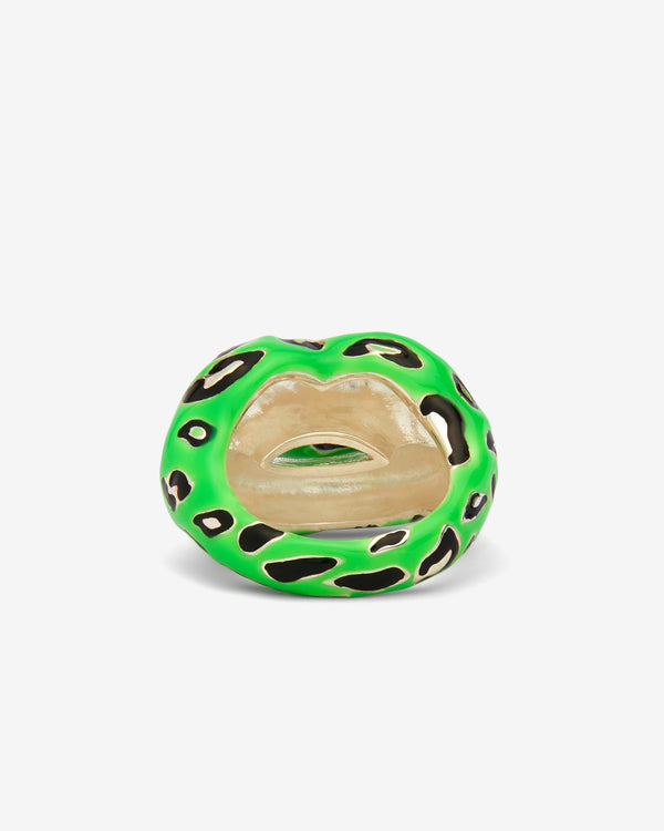 Solange - Hotlips Neon Green Leopard - (Silver)