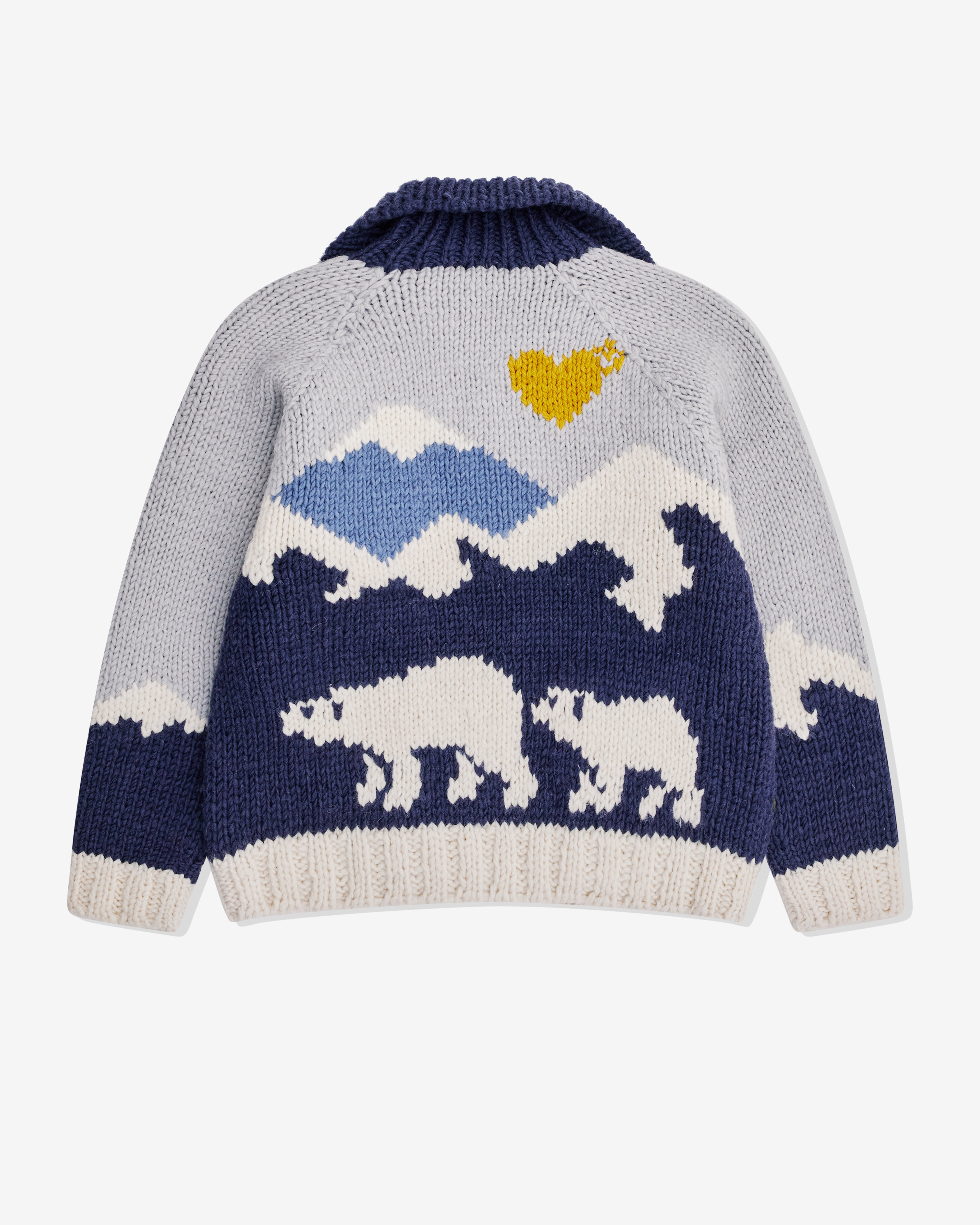 Human Made Men s Polar Bear Cowichan Sweater Navy