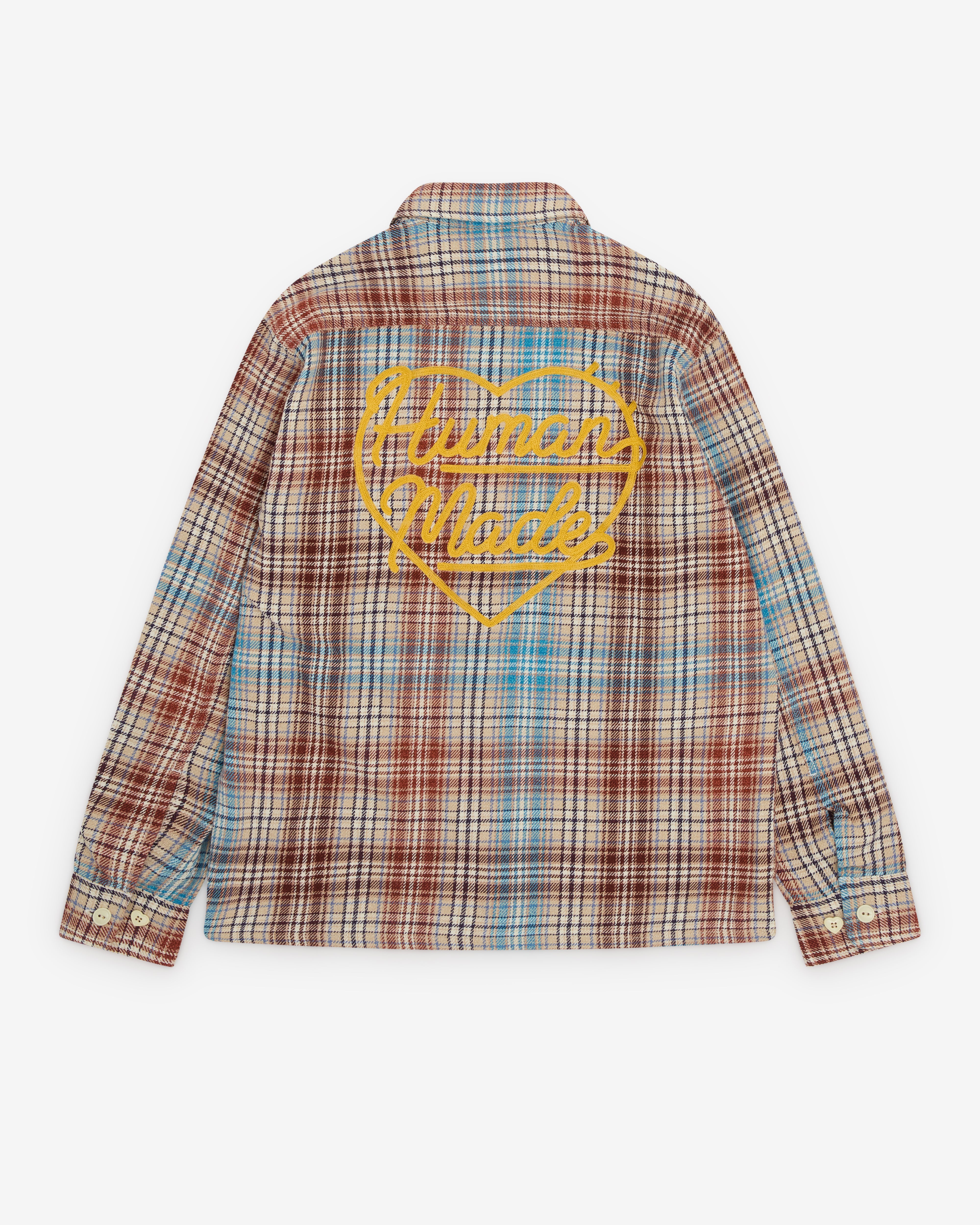 Human Made: Men's Check Shirt (Beige/Brown/Blue) | Dover Street