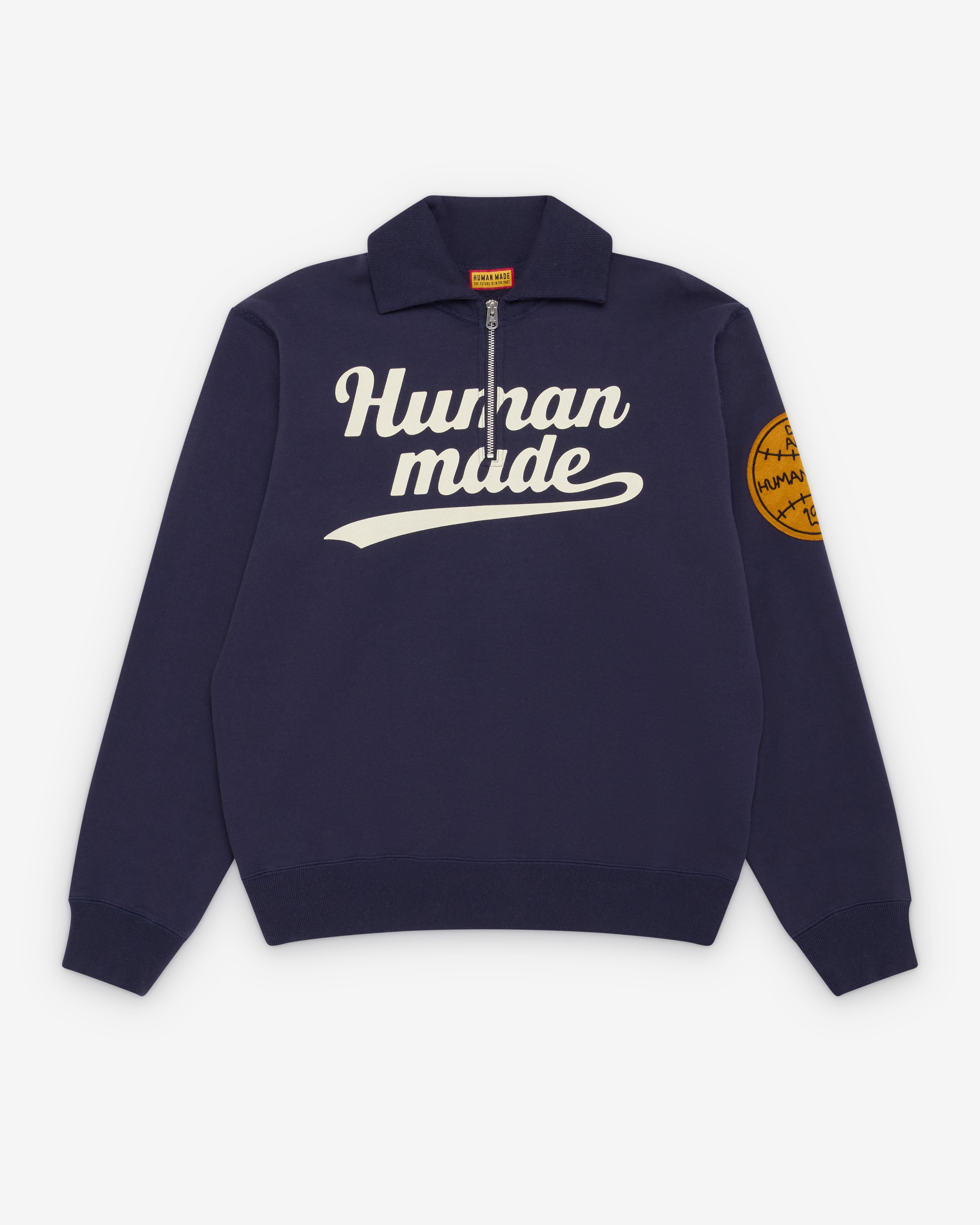 Human Made: Men's Half-Zip Sweatshirt (Navy) | Dover Street Market
