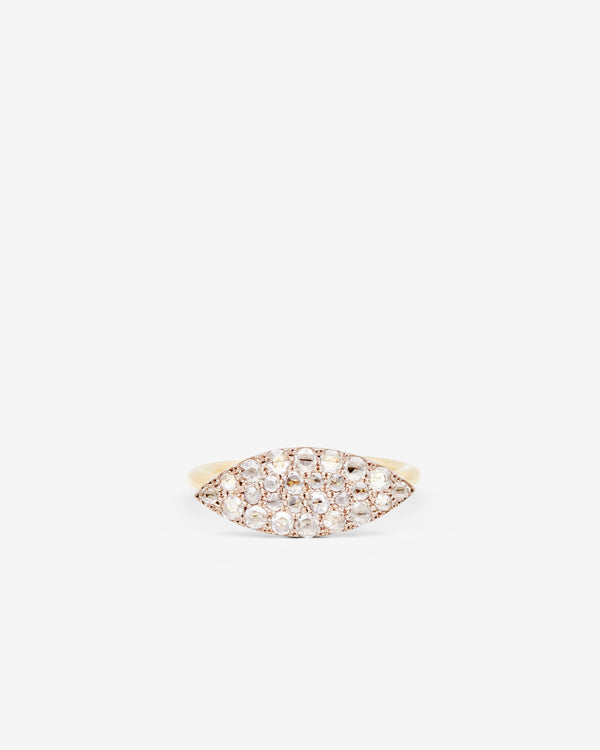 Hum - Oval White Diamond Ring - (White/Yellow Gold)