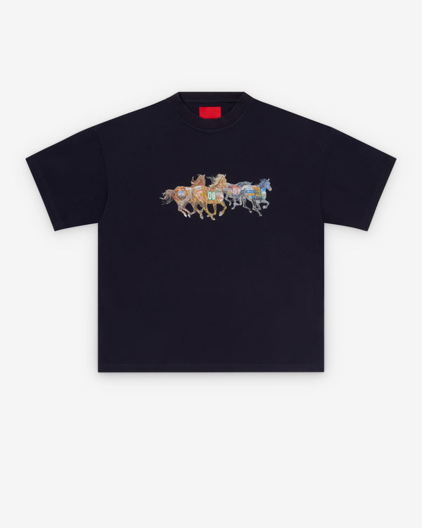 Fugazi - Men's Horsepower Tee - (Washed Navy)