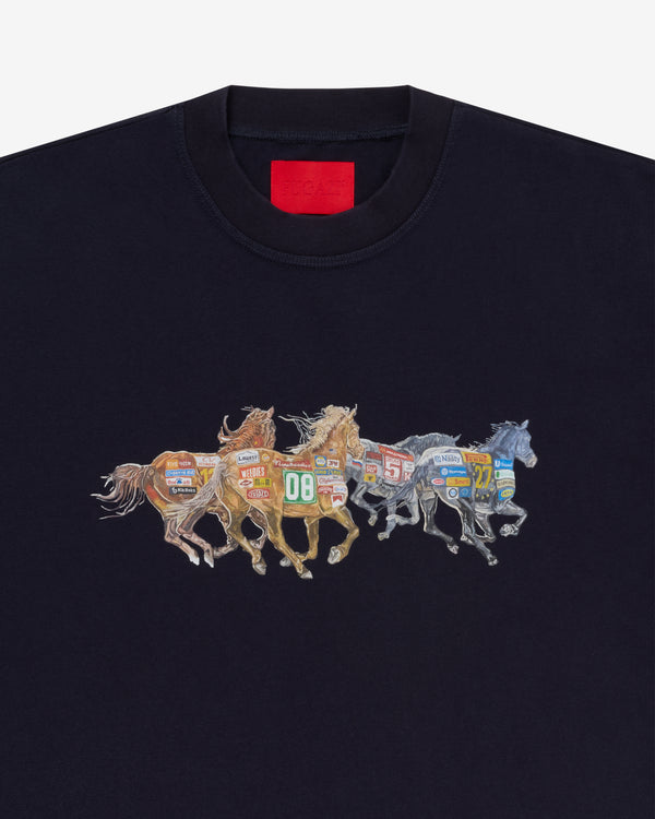 Fugazi - Men's Horsepower Tee - (Washed Navy)
