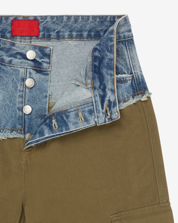 Fugazi - Men’s Hybrid Cargo Jean Pants - (Denim/Olive)